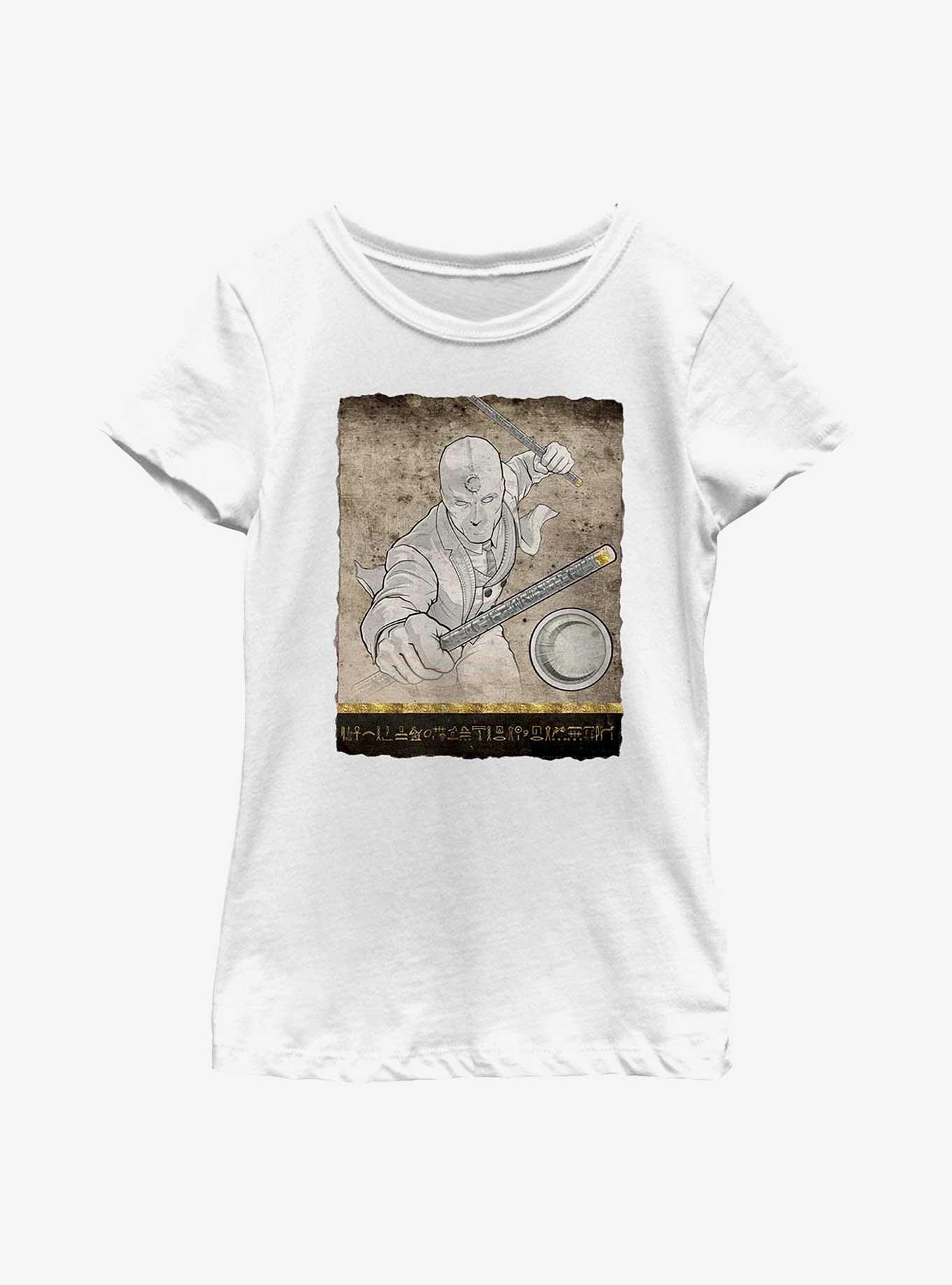 Marvel Moon Knight Mr. Knight Scroll Fragment Youth Girls T-Shirt, , hi-res