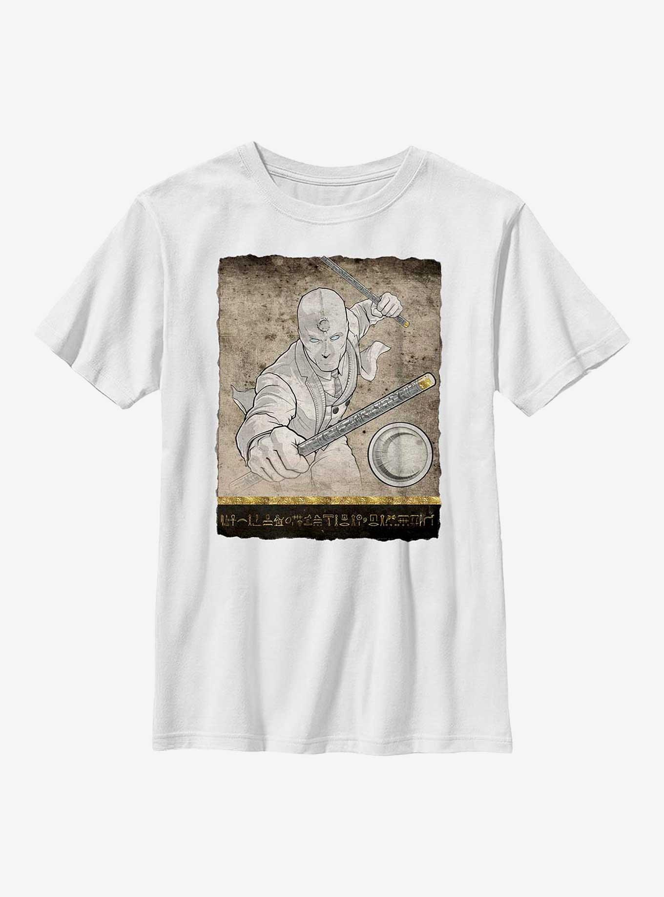 Marvel Moon Knight Mr. Knight Scroll Fragment Youth T-Shirt, WHITE, hi-res