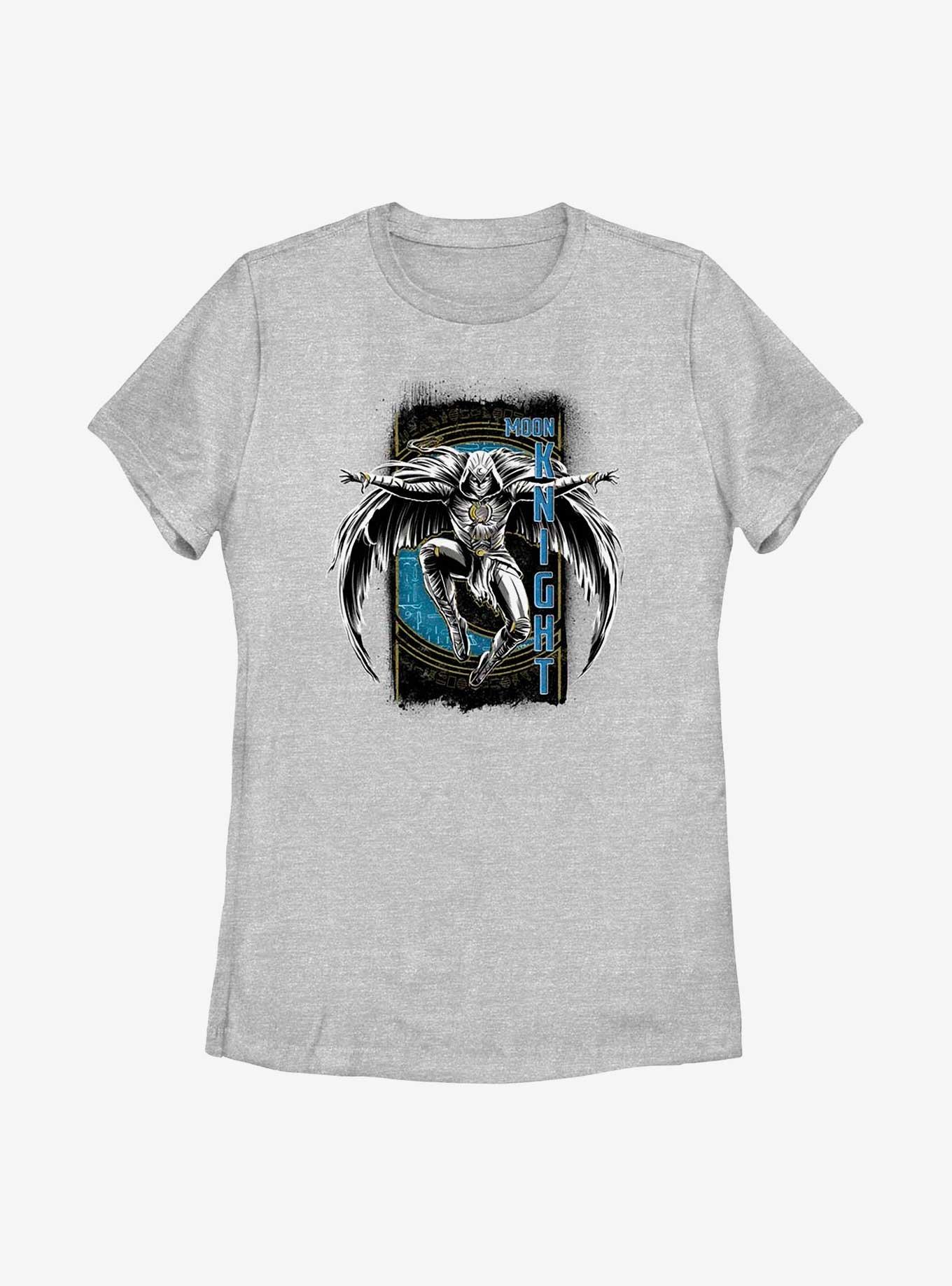 Marvel Moon Knight Grunge Badge Womens T-Shirt, ATH HTR, hi-res