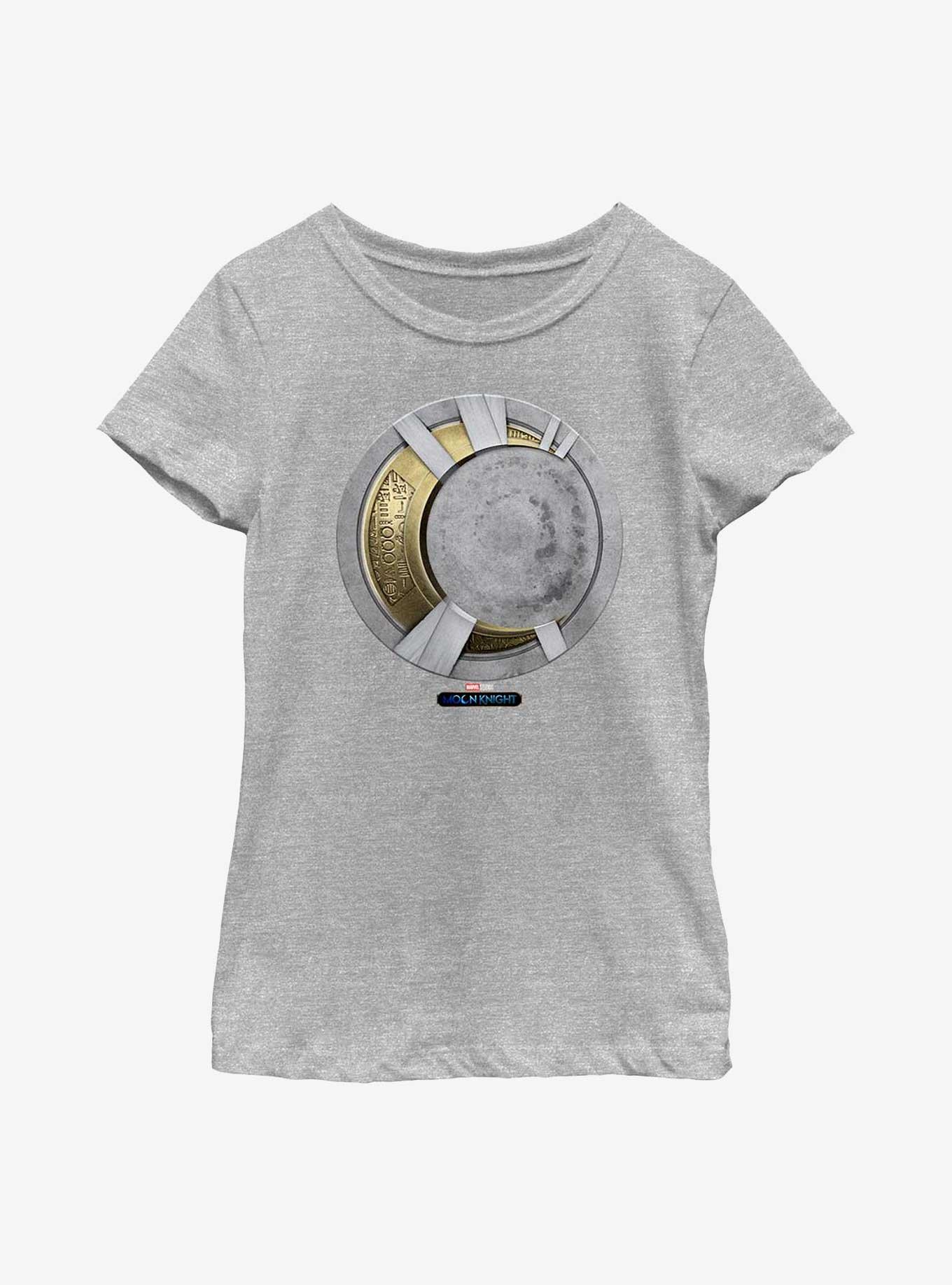 Marvel Moon Knight Gold Icon Youth Girls T-Shirt, ATH HTR, hi-res