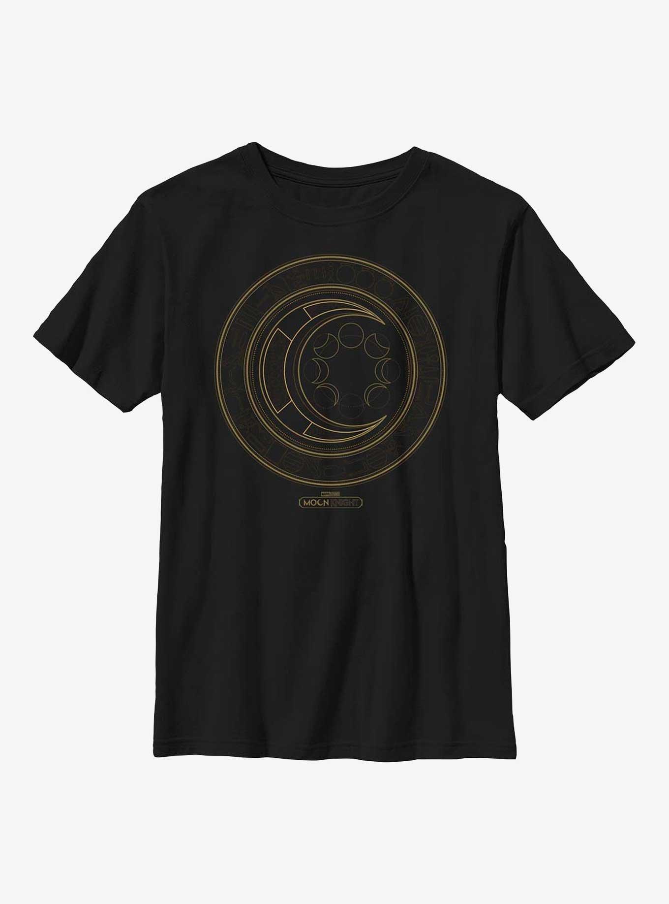 Marvel Moon Knight Hieroglyphics Logo Youth T-Shirt, , hi-res