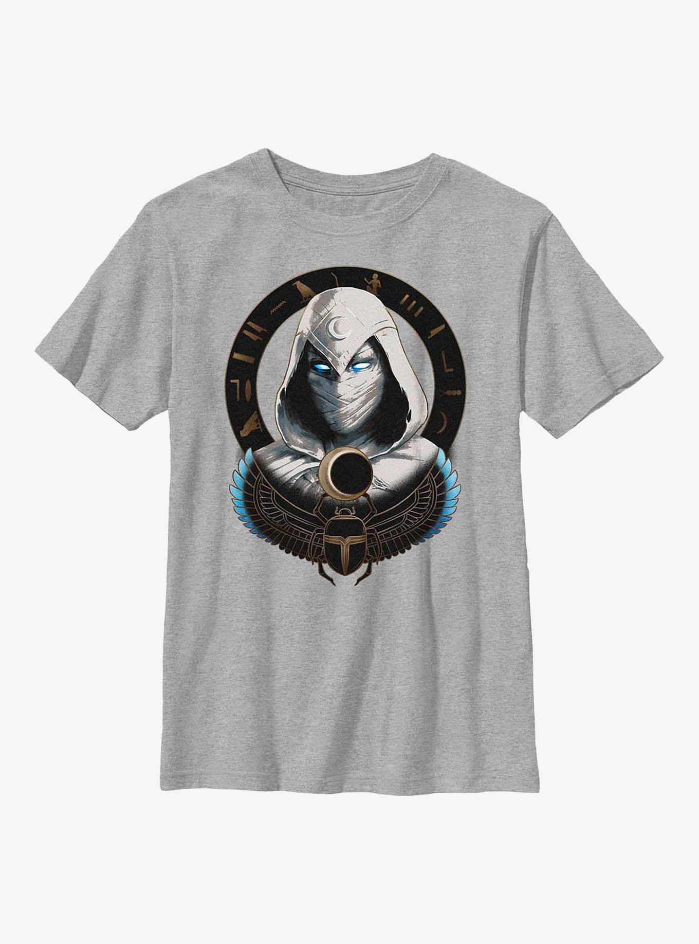 Marvel Moon Knight Mask Badge Youth T-Shirt, ATH HTR, hi-res