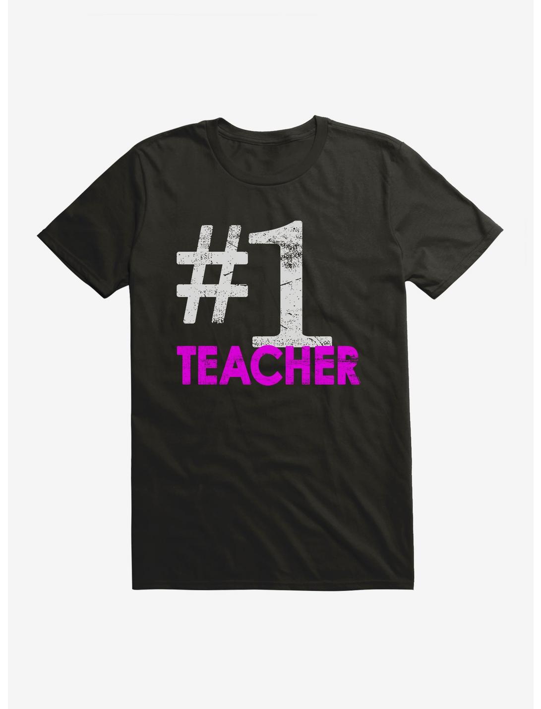 iCreate Number 1 Teacher Pink Text T-Shirt, , hi-res