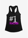 iCreate Number 1 Teacher Pink Text Womens Tank Top, , hi-res