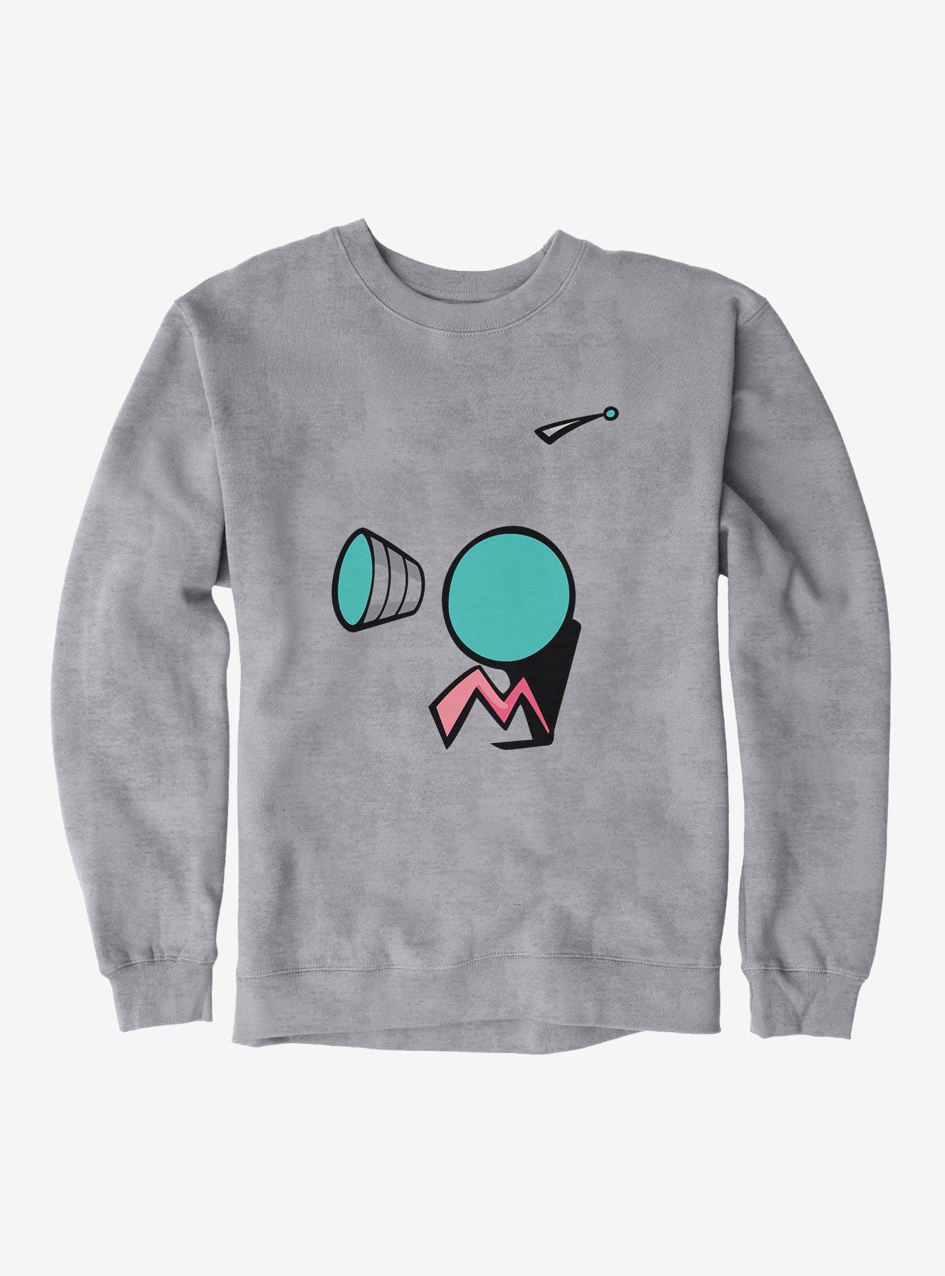 Invader Zim Big face Screaming Sweatshirt, HEATHER GREY, hi-res