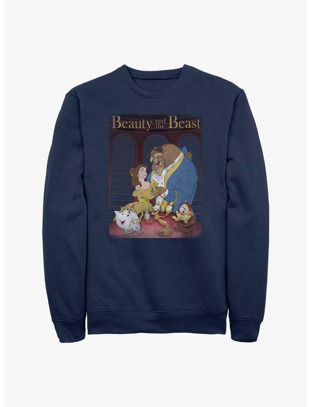 Disney Beauty And The Beast Poster Sweatshirt, NAVY, hi-res