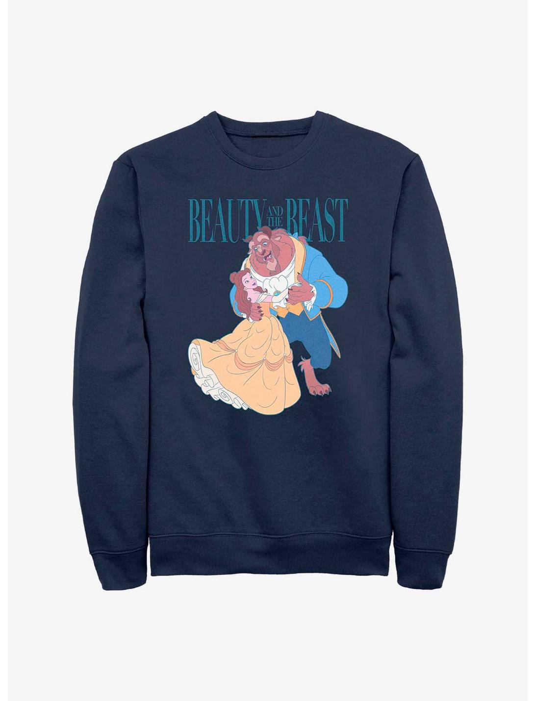 Disney Beauty And The Beast Vintage Dance Sweatshirt, NAVY, hi-res