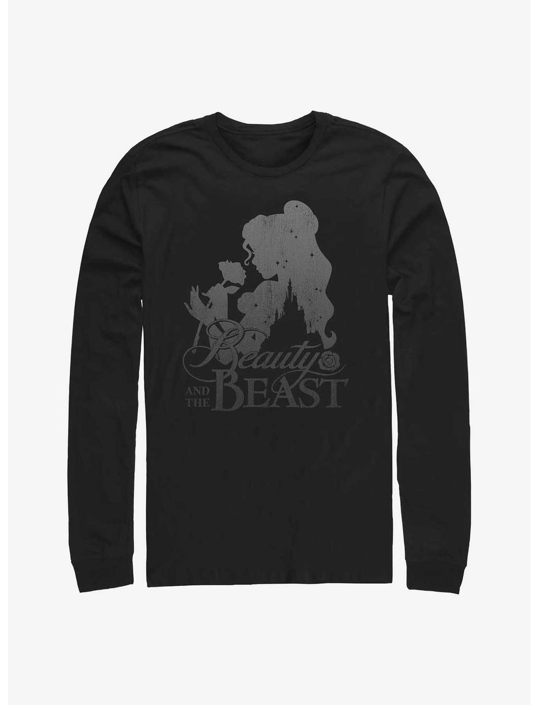 Disney Beauty And The Beast Silhouette Long-Sleeve T-Shirt, BLACK, hi-res