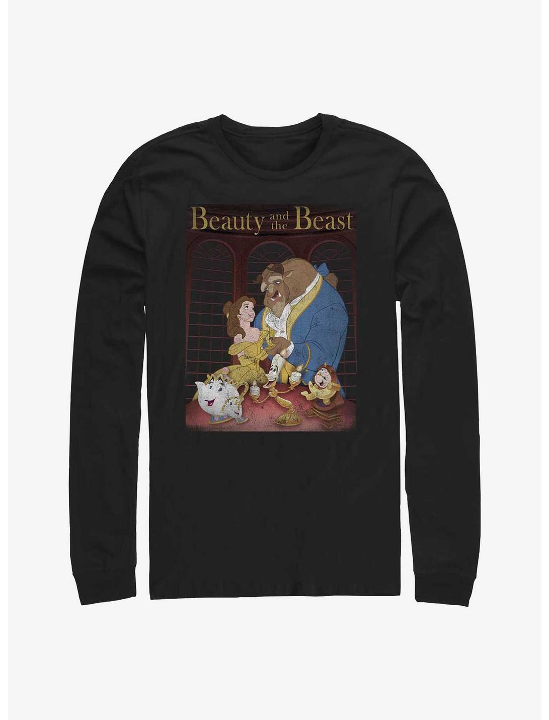 Disney Beauty And The Beast Poster Long-Sleeve T-Shirt, BLACK, hi-res