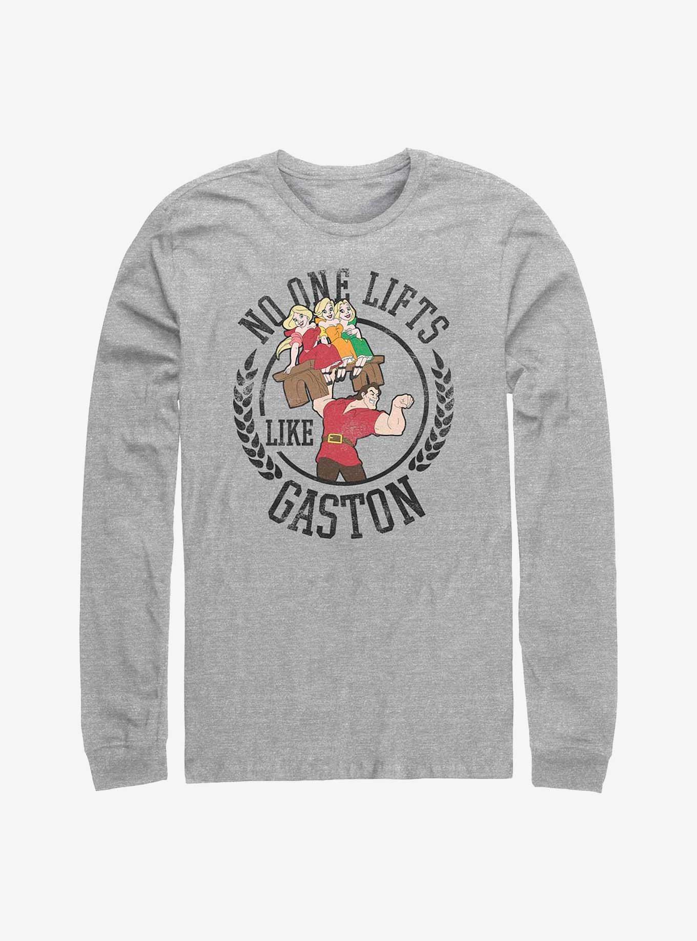 Disney Beauty And The Beast Lifts Like Gaston Long-Sleeve T-Shirt, ATH HTR, hi-res