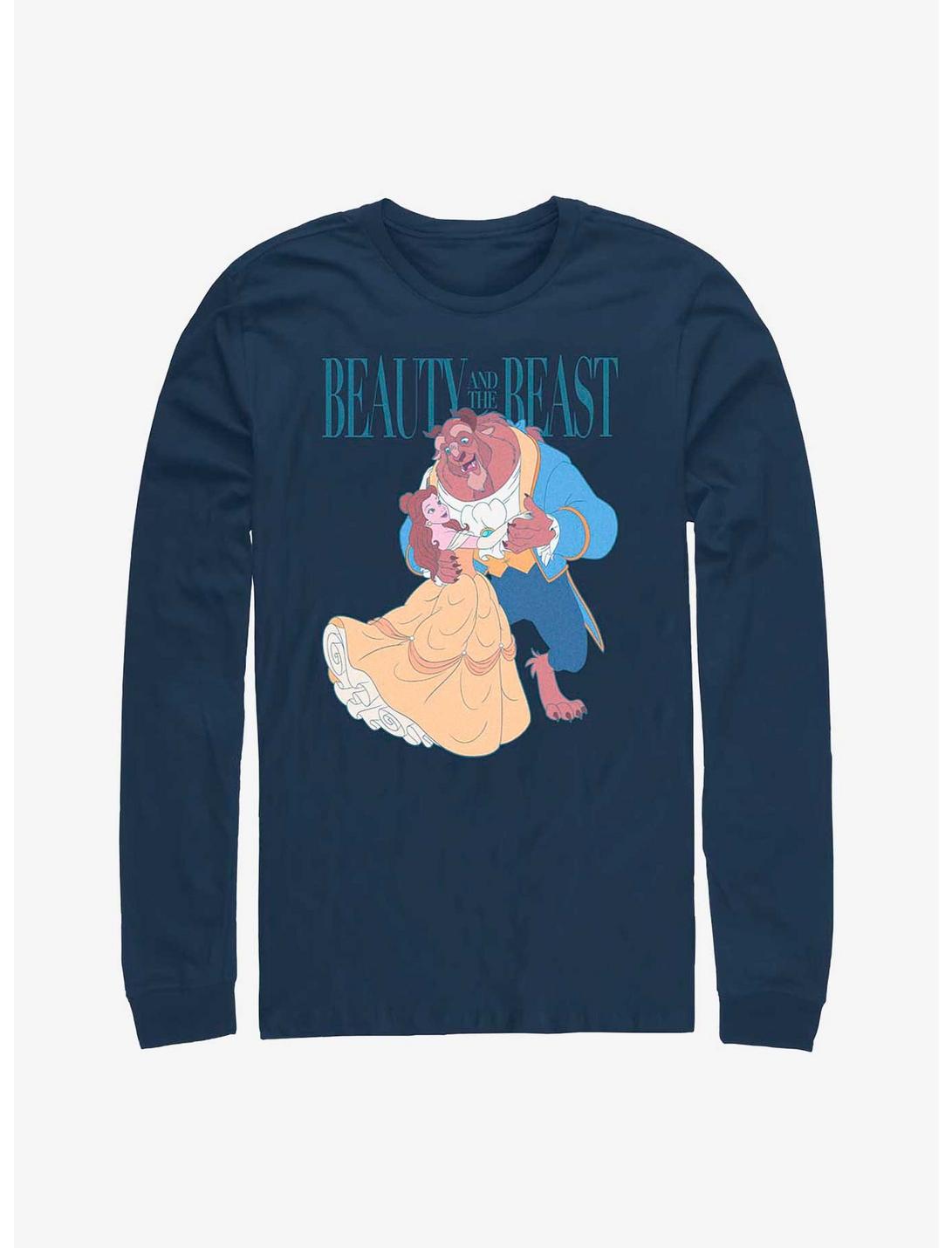 Disney Beauty And The Beast Vintage Dance Long-Sleeve T-Shirt, NAVY, hi-res
