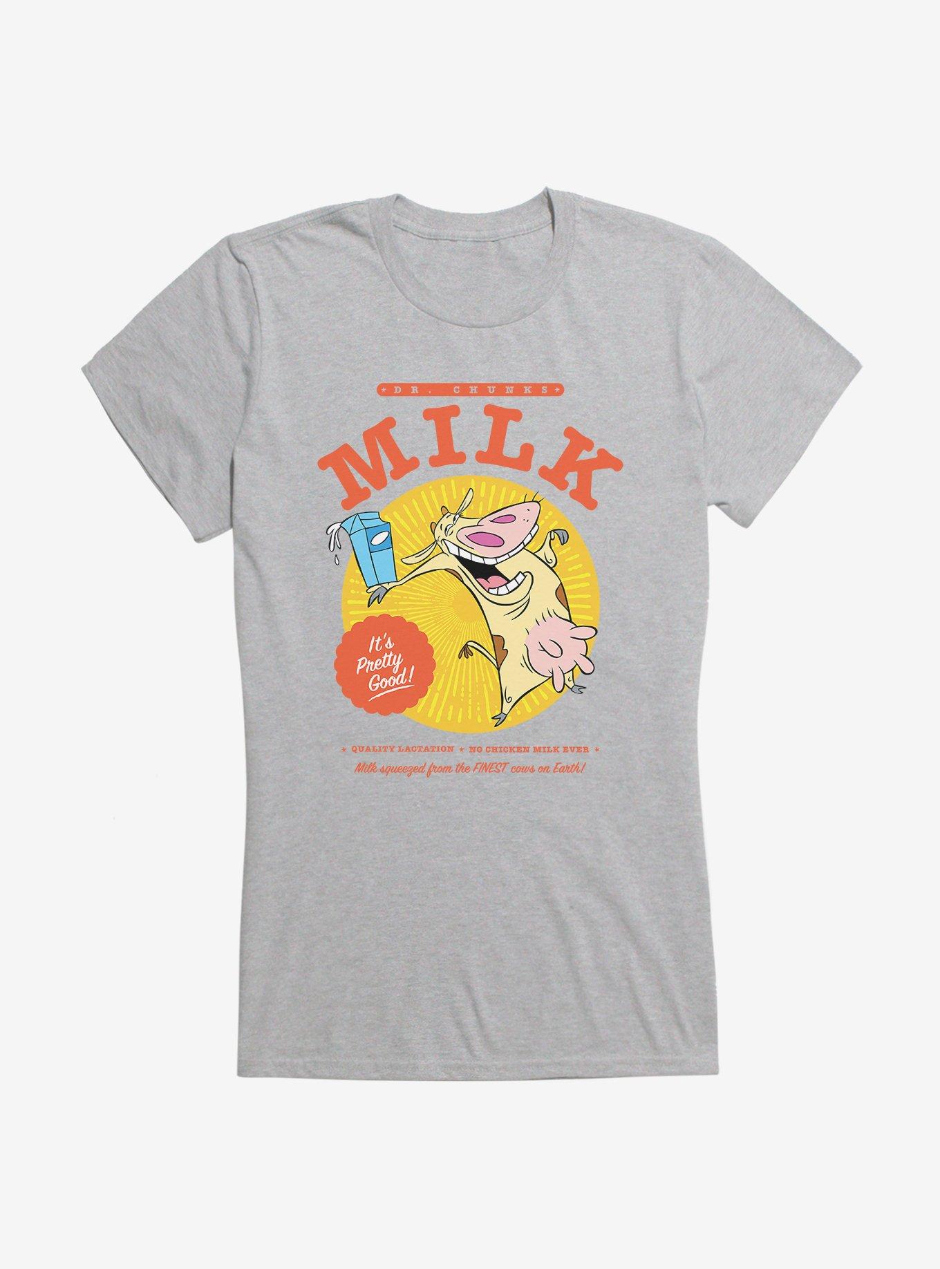 Cartoon Network Cow And Chicken Dr. Chunks Milk Girls T-Shirt, HEATHER, hi-res