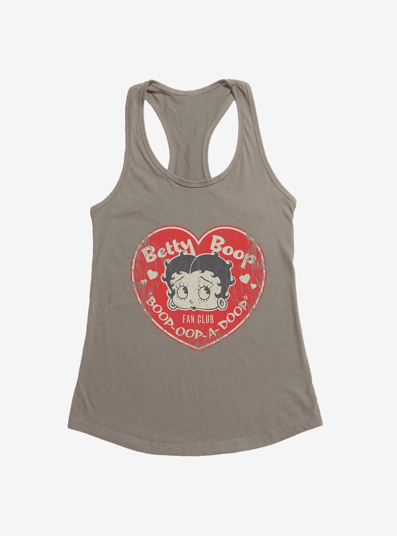 Betty Boop Fan Club Heart Womens Tank Top, WARM GRAY, hi-res