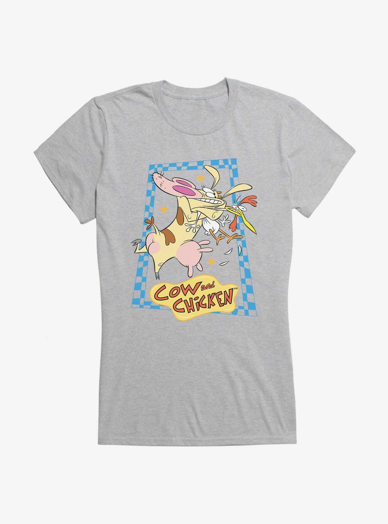 Cartoon Network Cow And Chicken Squeeze Girls T-Shirt, HEATHER, hi-res