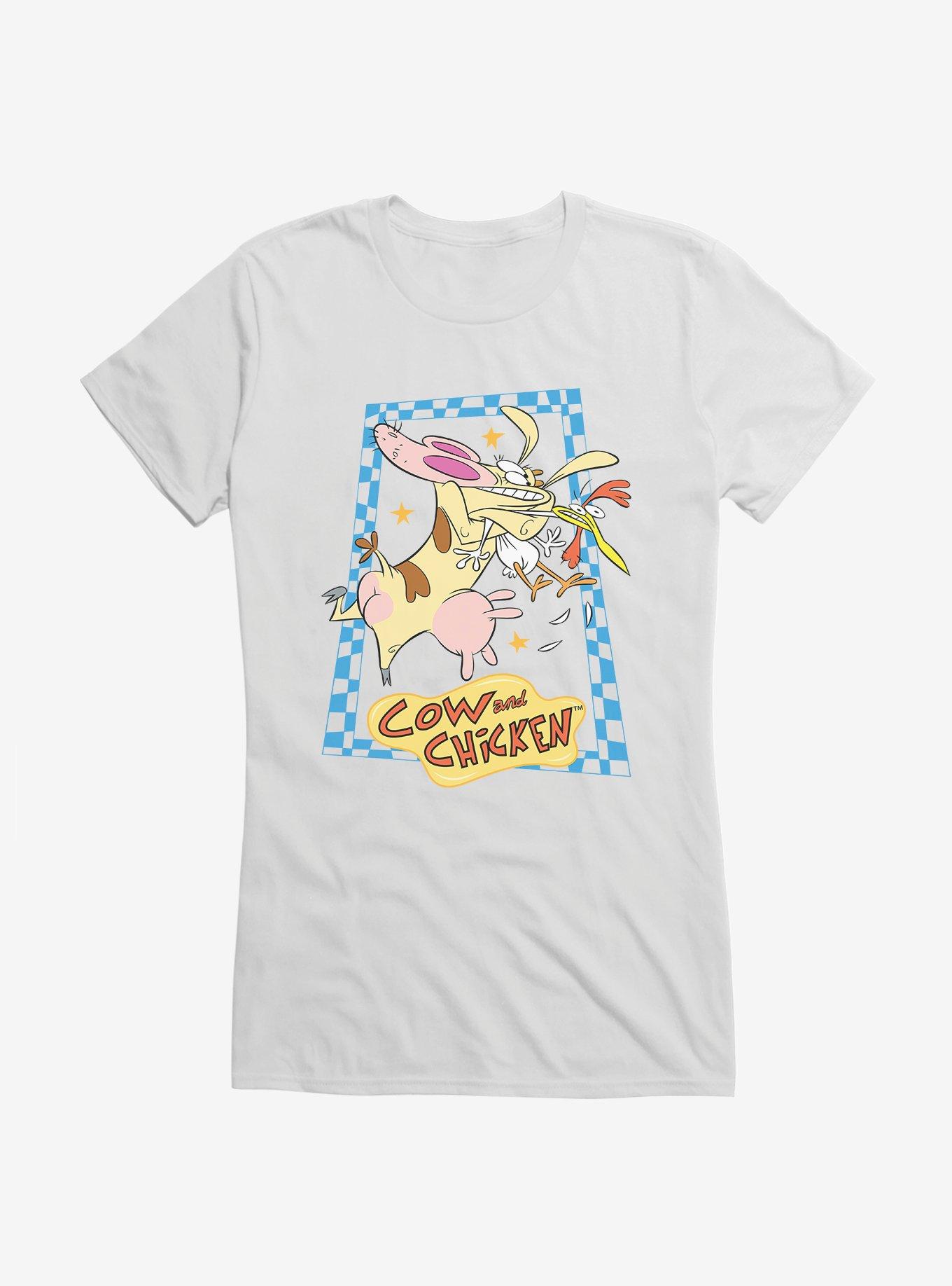 Cartoon Network Cow And Chicken Squeeze Girls T-Shirt, WHITE, hi-res