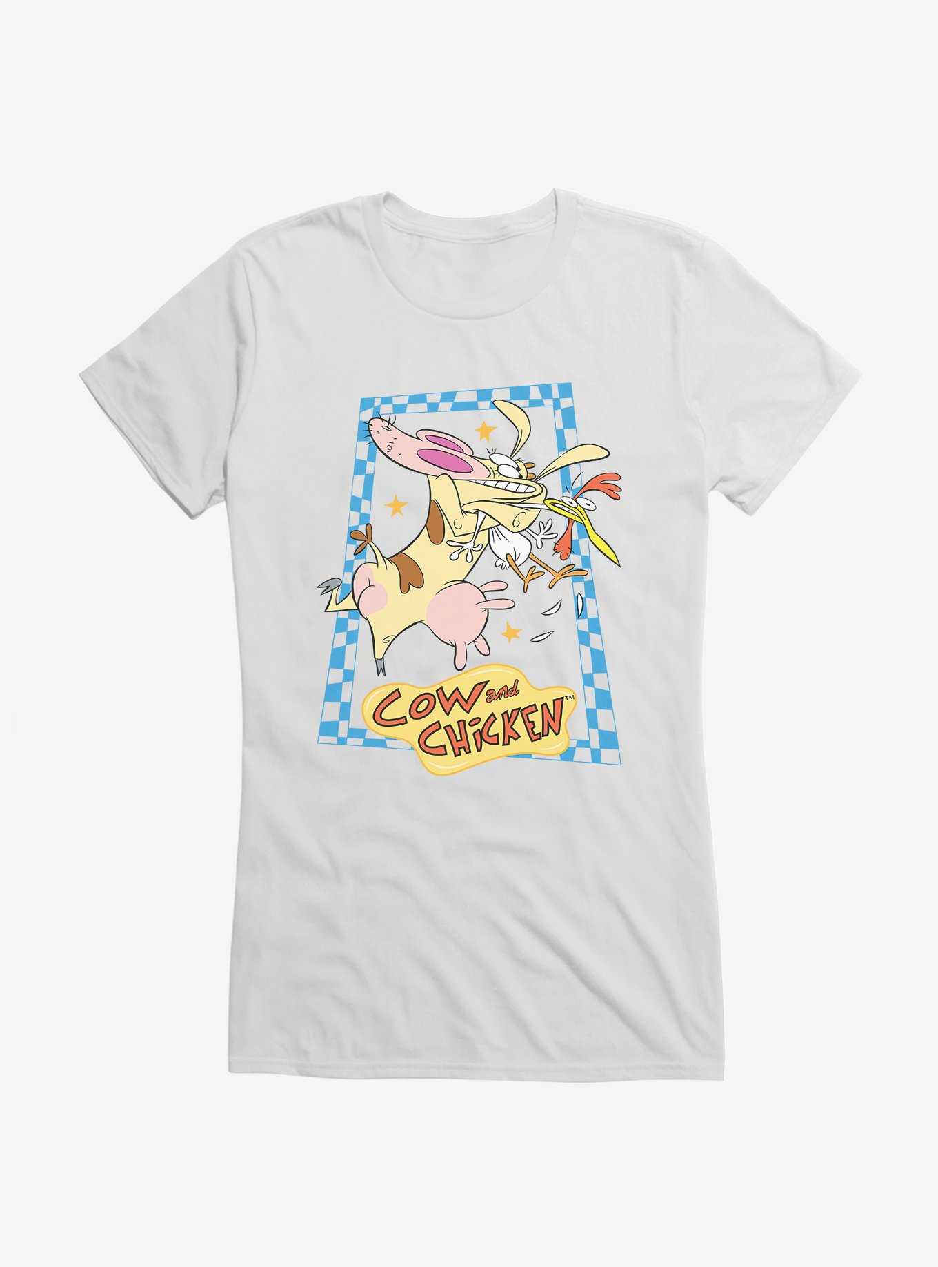 Cartoon Network Cow And Chicken Squeeze Girls T-Shirt, WHITE, hi-res