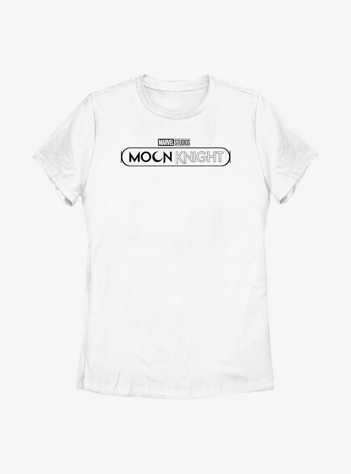 Marvel Moon Knight Black Logo Womens T-Shirt, WHITE, hi-res