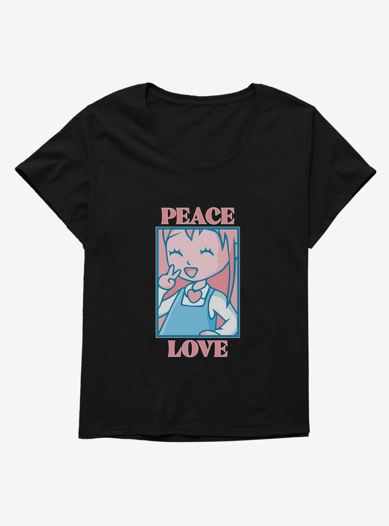 Peace Love Womens T-Shirt Plus Size, , hi-res