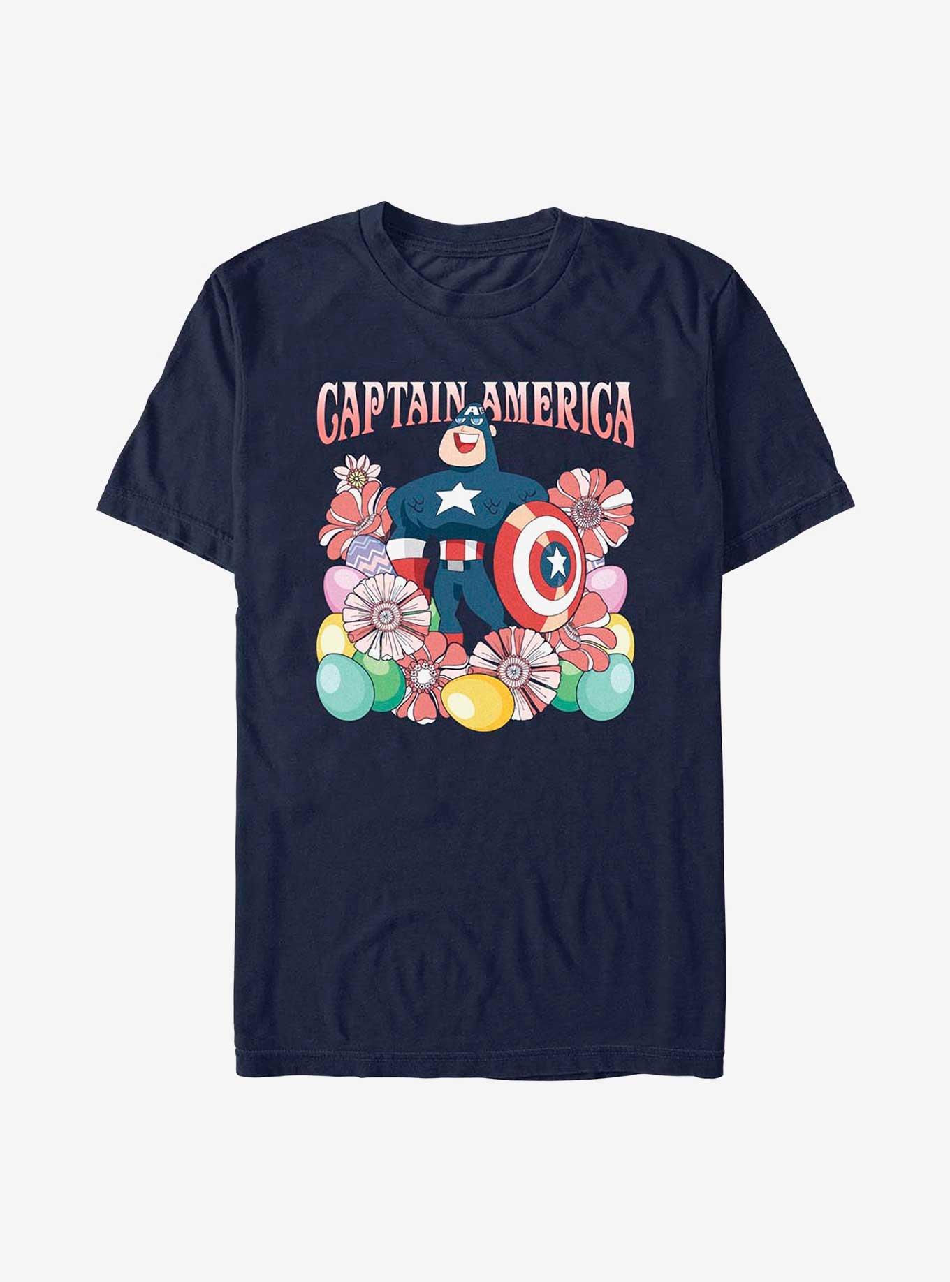 Marvel Captain America Collecting Eggs Since '41 T-Shirt, NAVY, hi-res