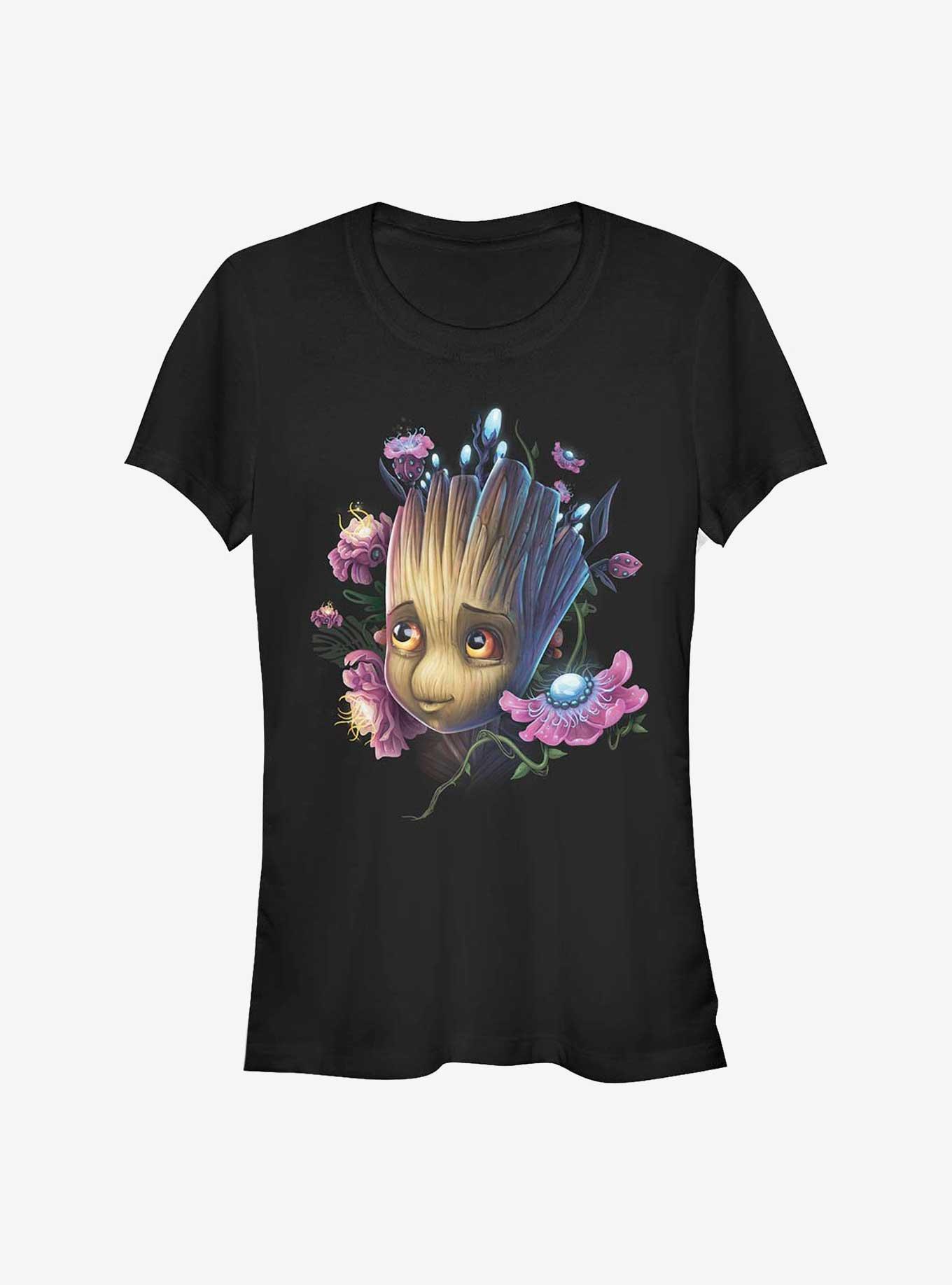 Marvel Guardians Of The Galaxy Groot Flowers Girls T-Shirt