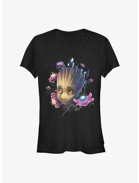 Marvel Guardians Of The Galaxy Groot Flowers Girls T-Shirt, BLACK, hi-res