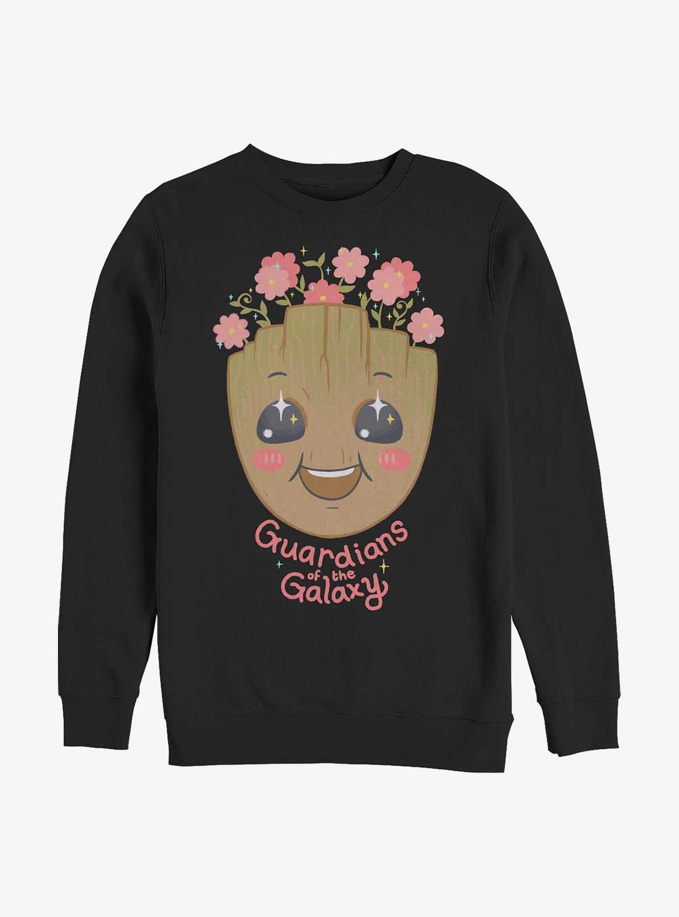 Marvel Guardians Of The Galaxy Groot In Bloom Sweatshirt, BLACK, hi-res