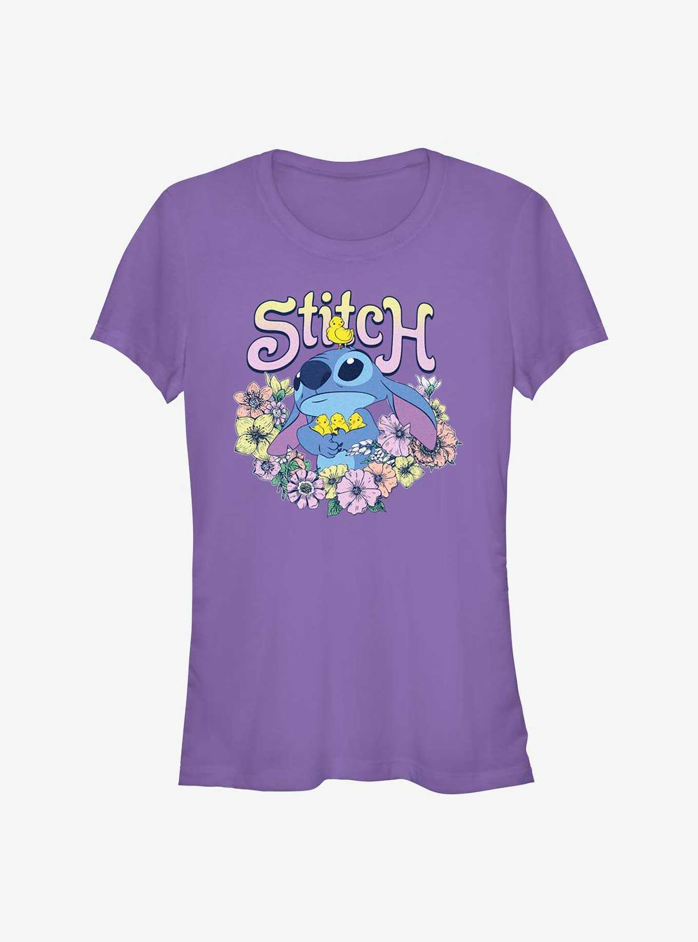 Lilo & Stitch Junior's Springtime Stitch T-Shirt Purple
