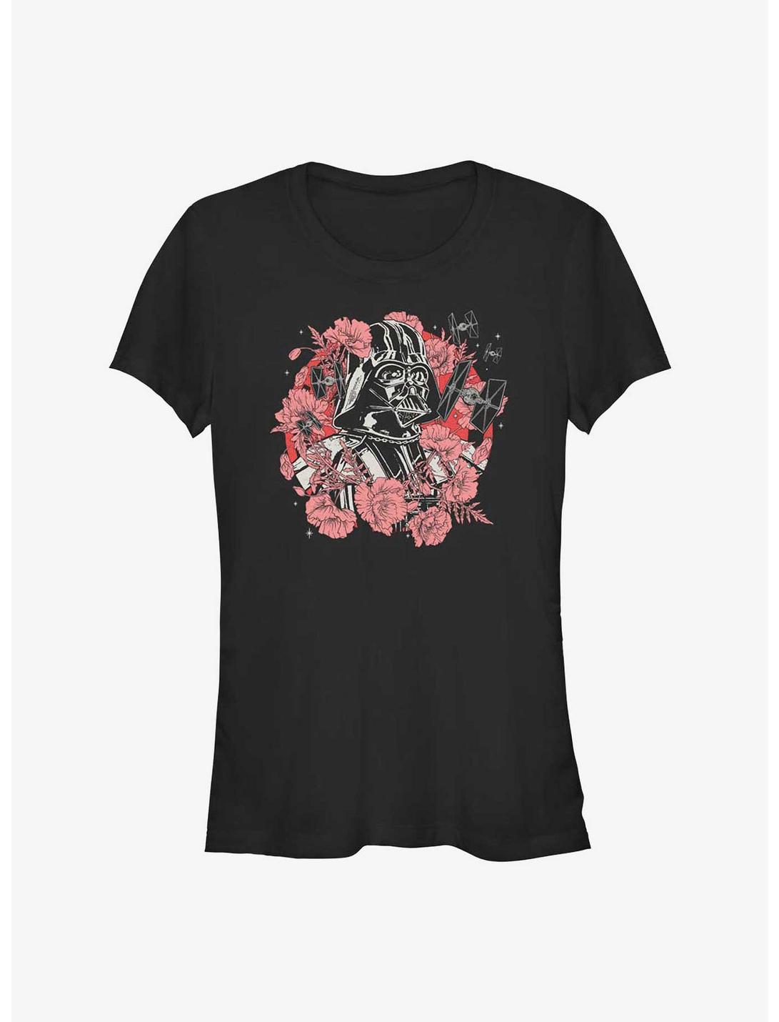 Star Wars Floral Vader Girls T-Shirt, BLACK, hi-res