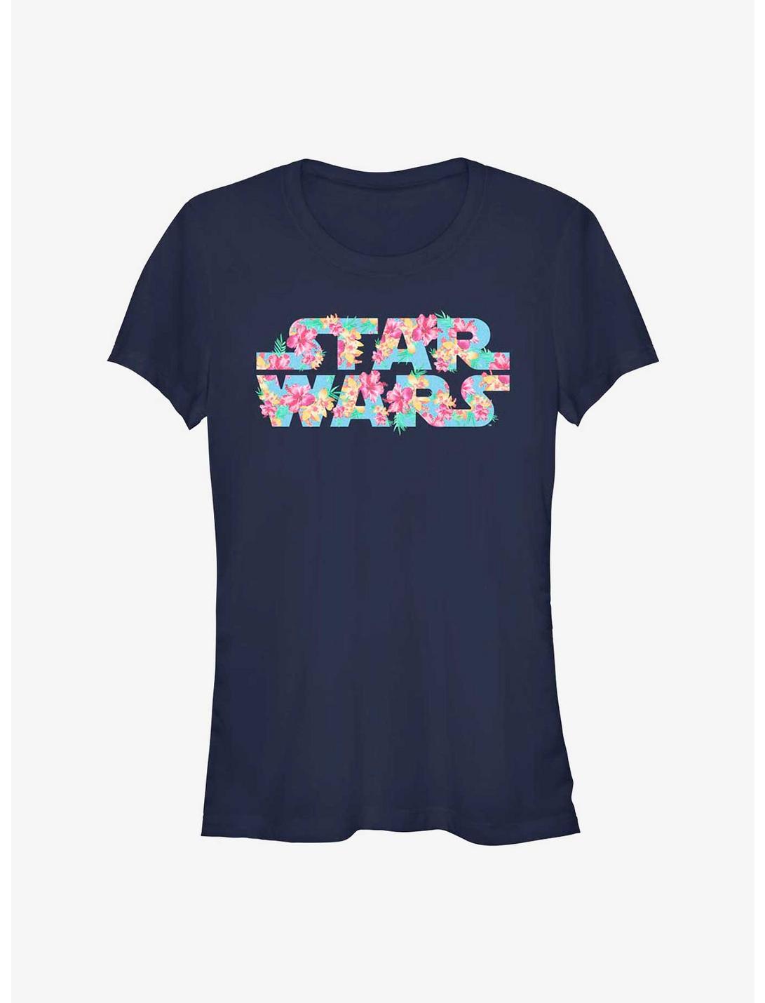 Star Wars Hibiscus Wars Girls T-Shirt, NAVY, hi-res