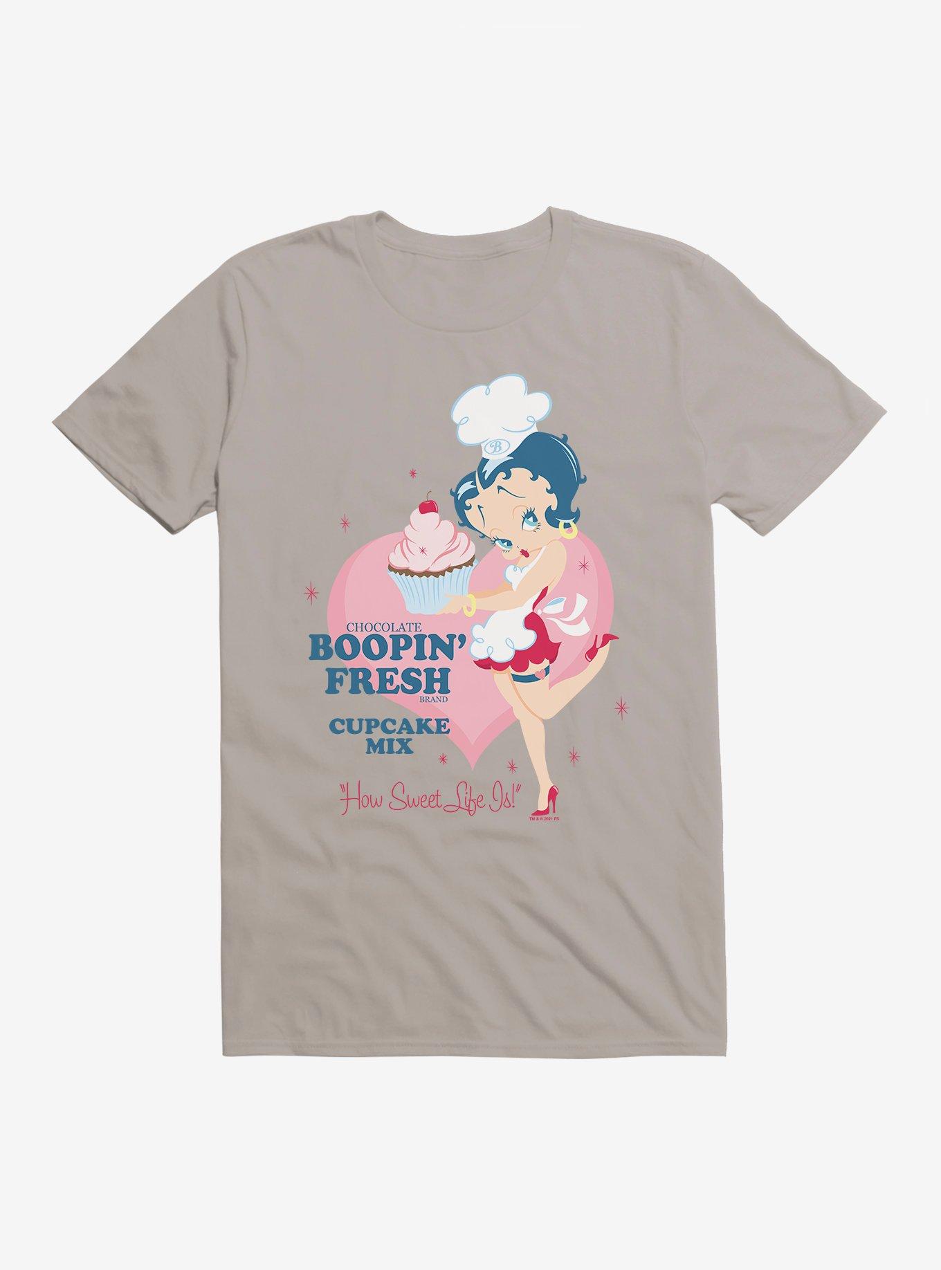 Betty Boop Chocolate Cupcake T-Shirt, LIGHT GREY, hi-res