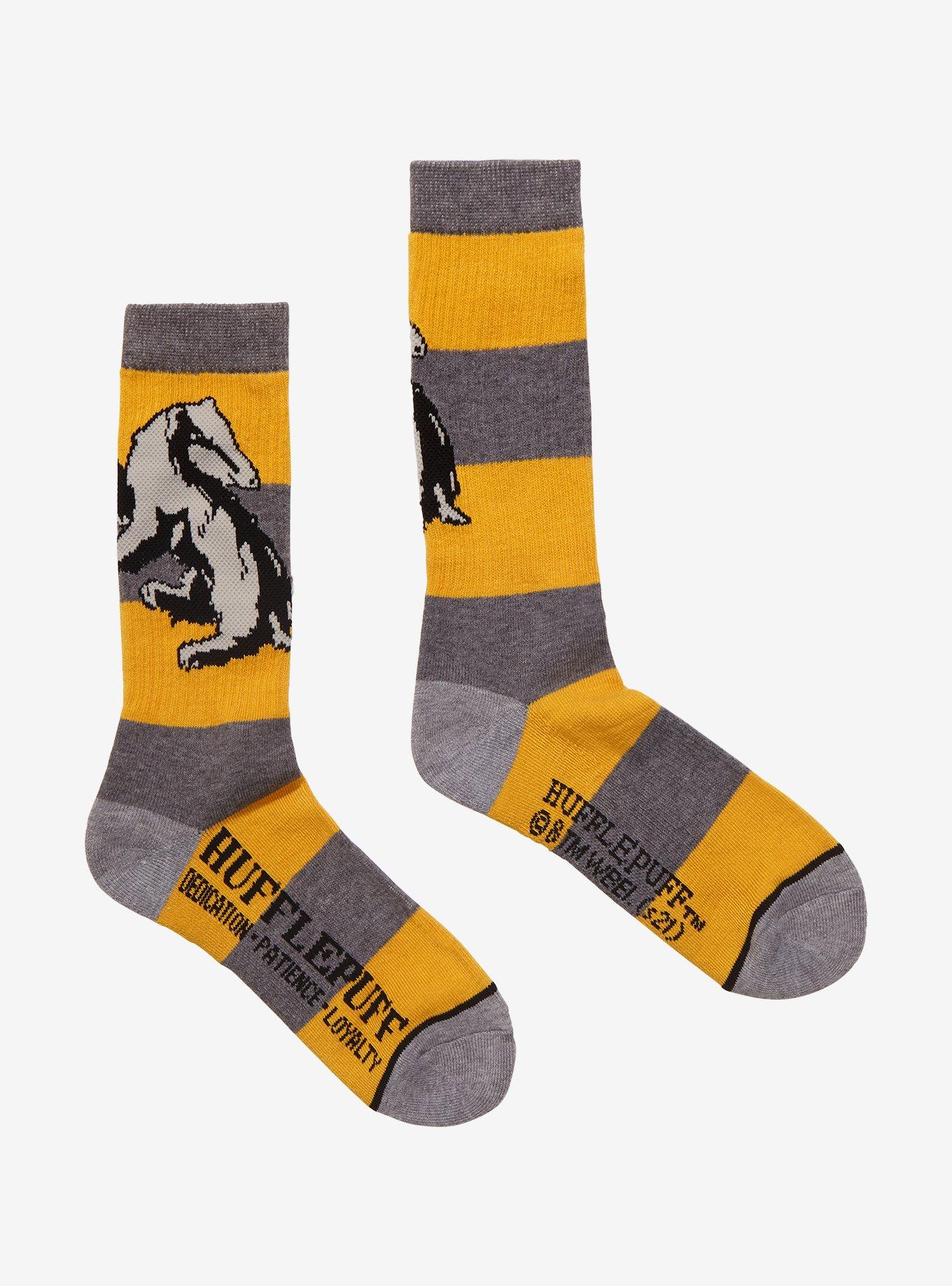 Harry Potter Hufflepuff Rugby Stripe Crew Socks, , hi-res