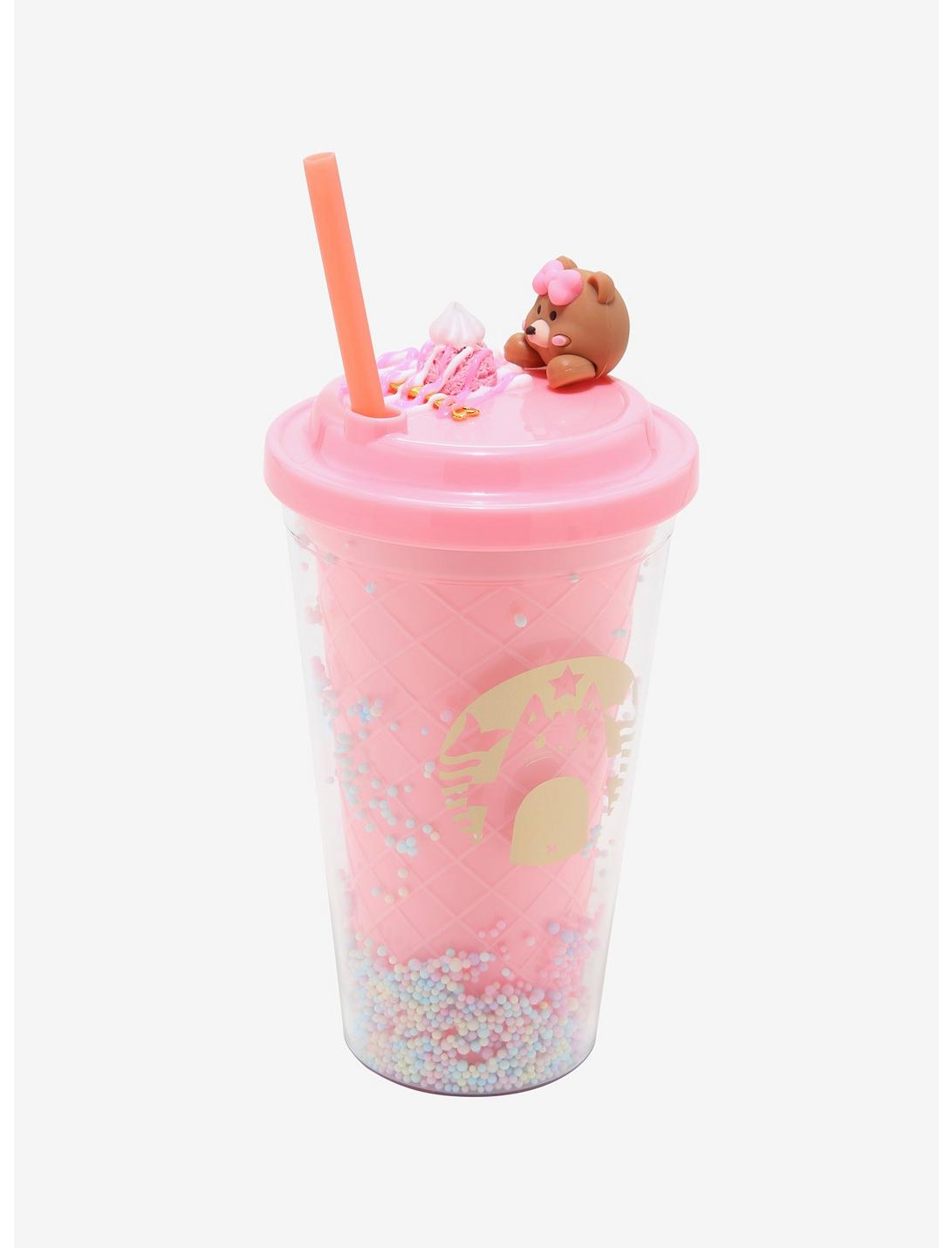 Pink Sprinkle Bear Acrylic Travel Cup, , hi-res