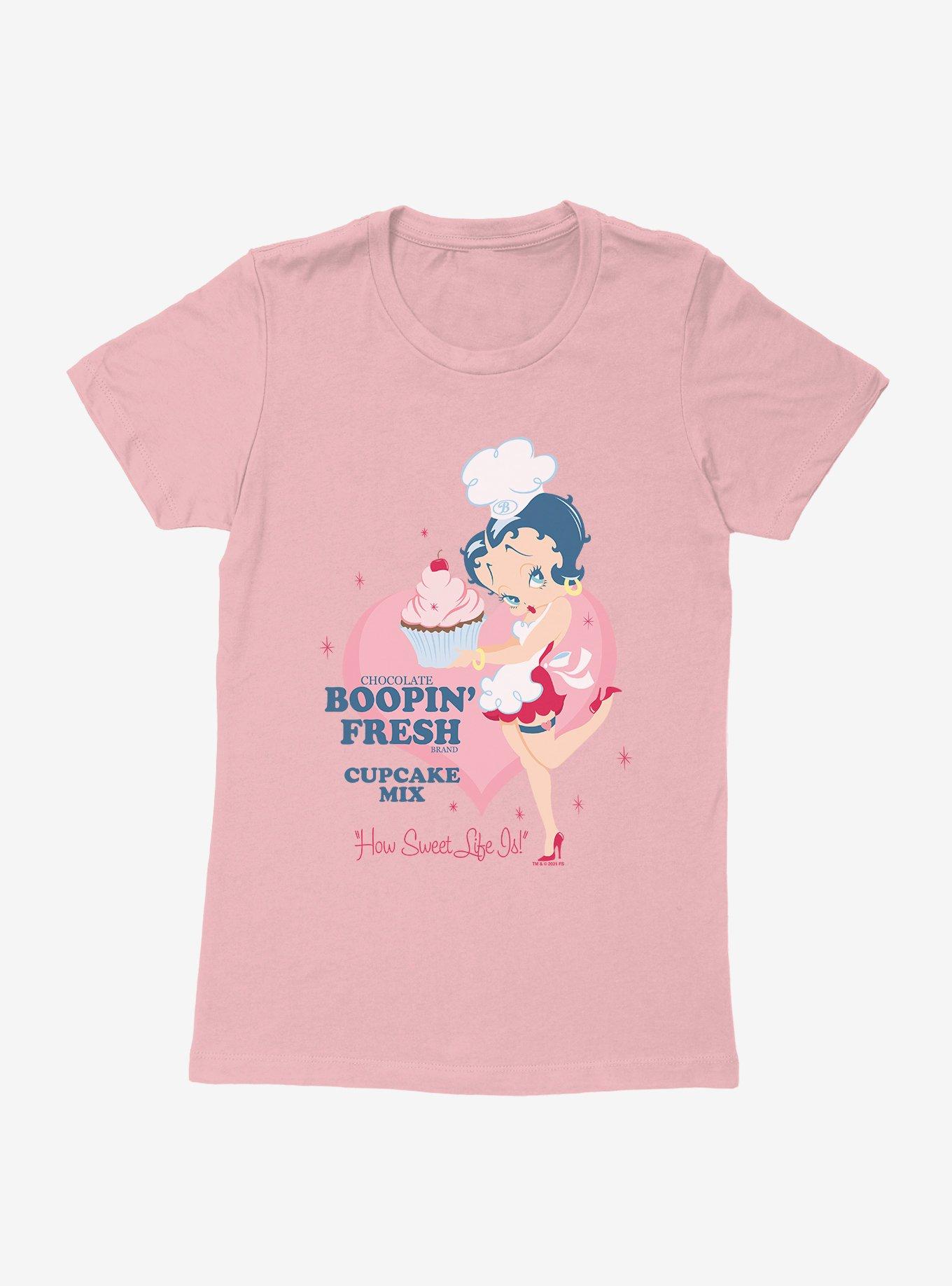 Betty Boop Chocolate Cupcake Womens T-Shirt, LIGHT PINK, hi-res