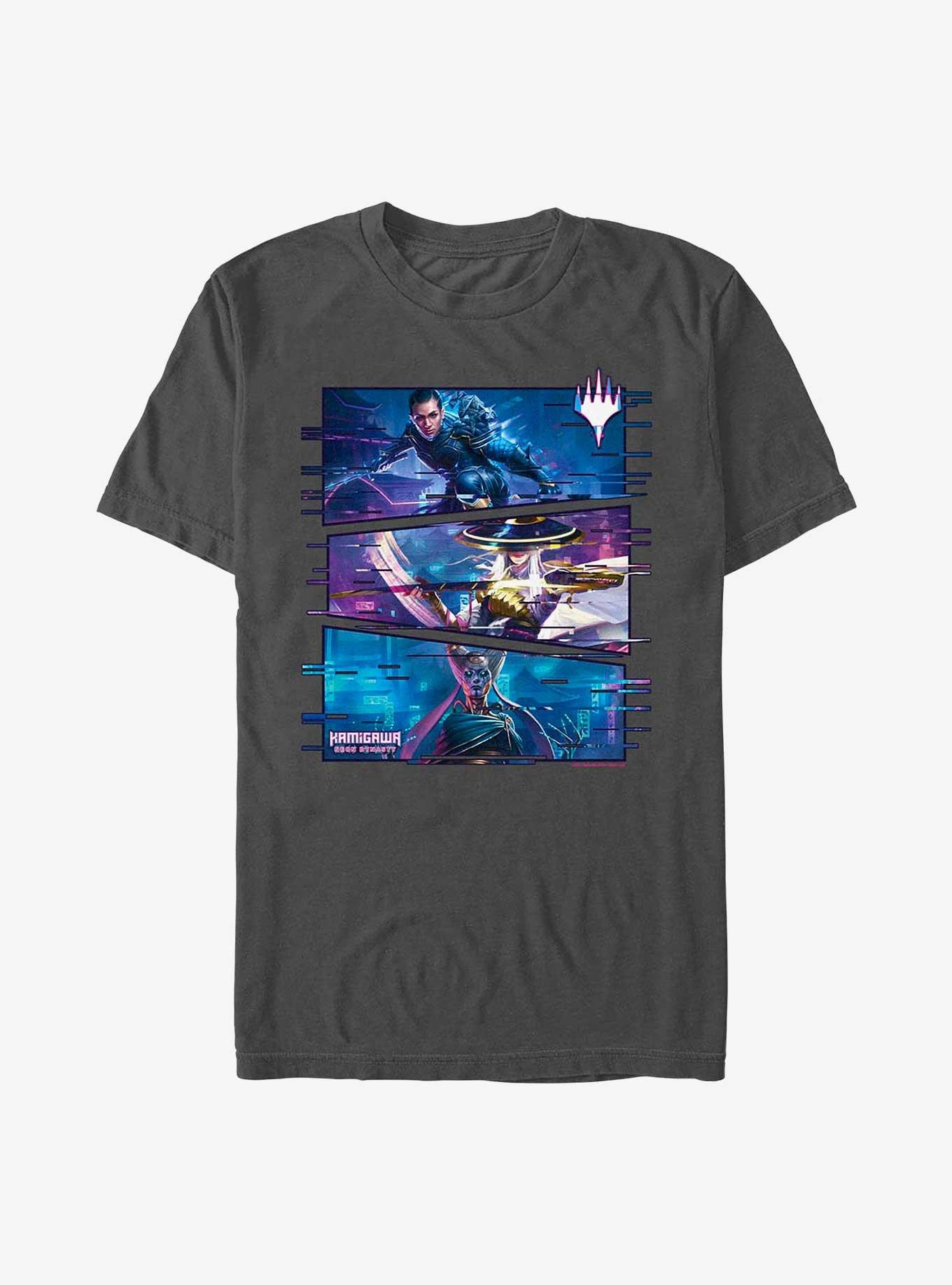 Magic The Gathering Kamigawa: Neon Dynasty Glitchy Panelup T-Shirt, CHARCOAL, hi-res