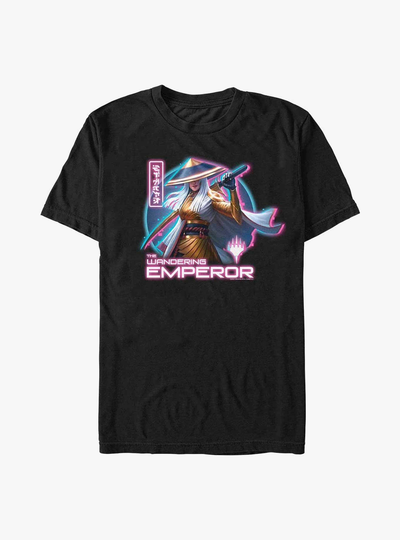 Magic The Gathering Kamigawa: Neon Dynasty Wandering Emperor T-Shirt, BLACK, hi-res