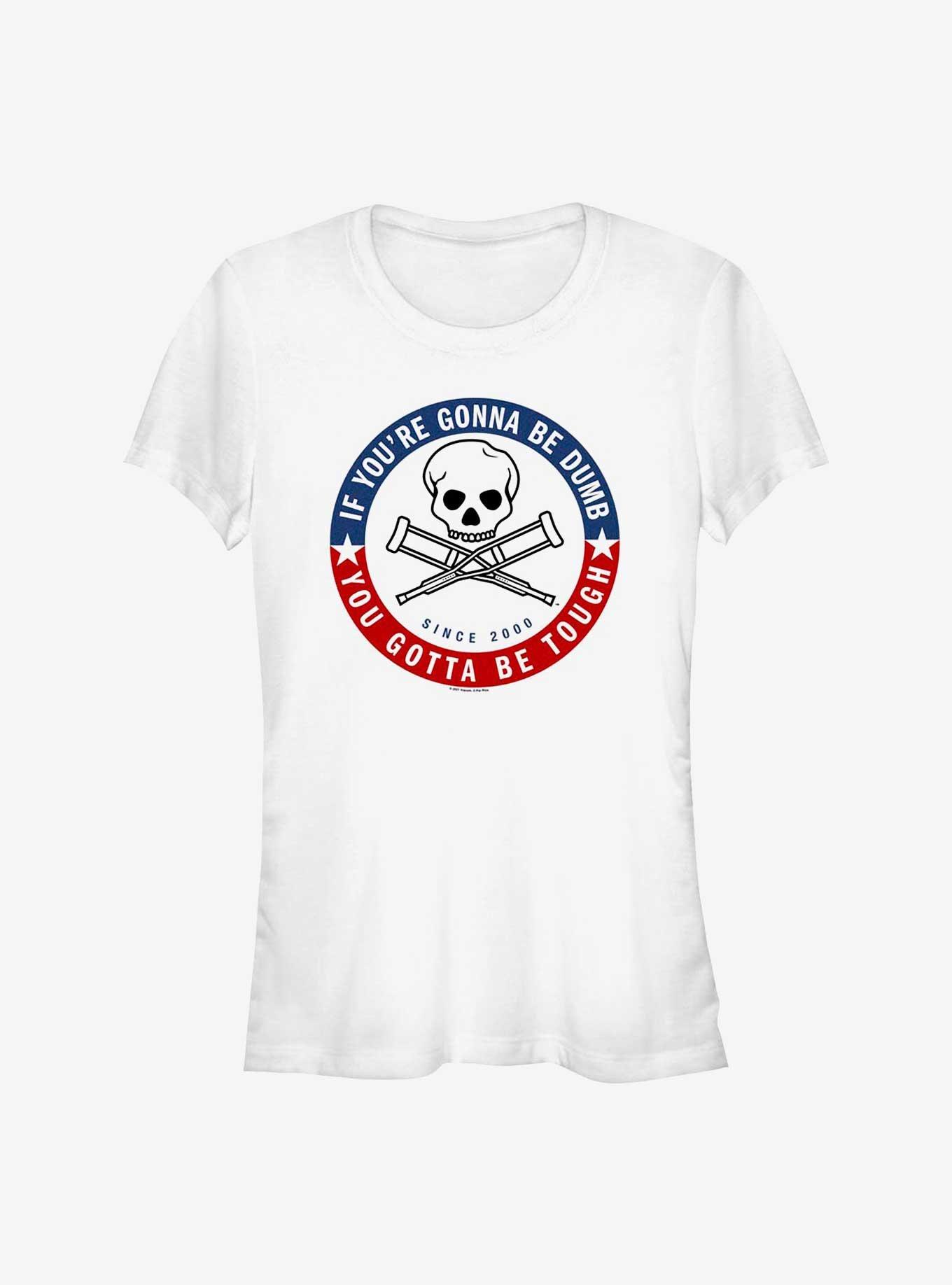 Jackass Forever Dumb Tough Skull Girls T-Shirt, WHITE, hi-res