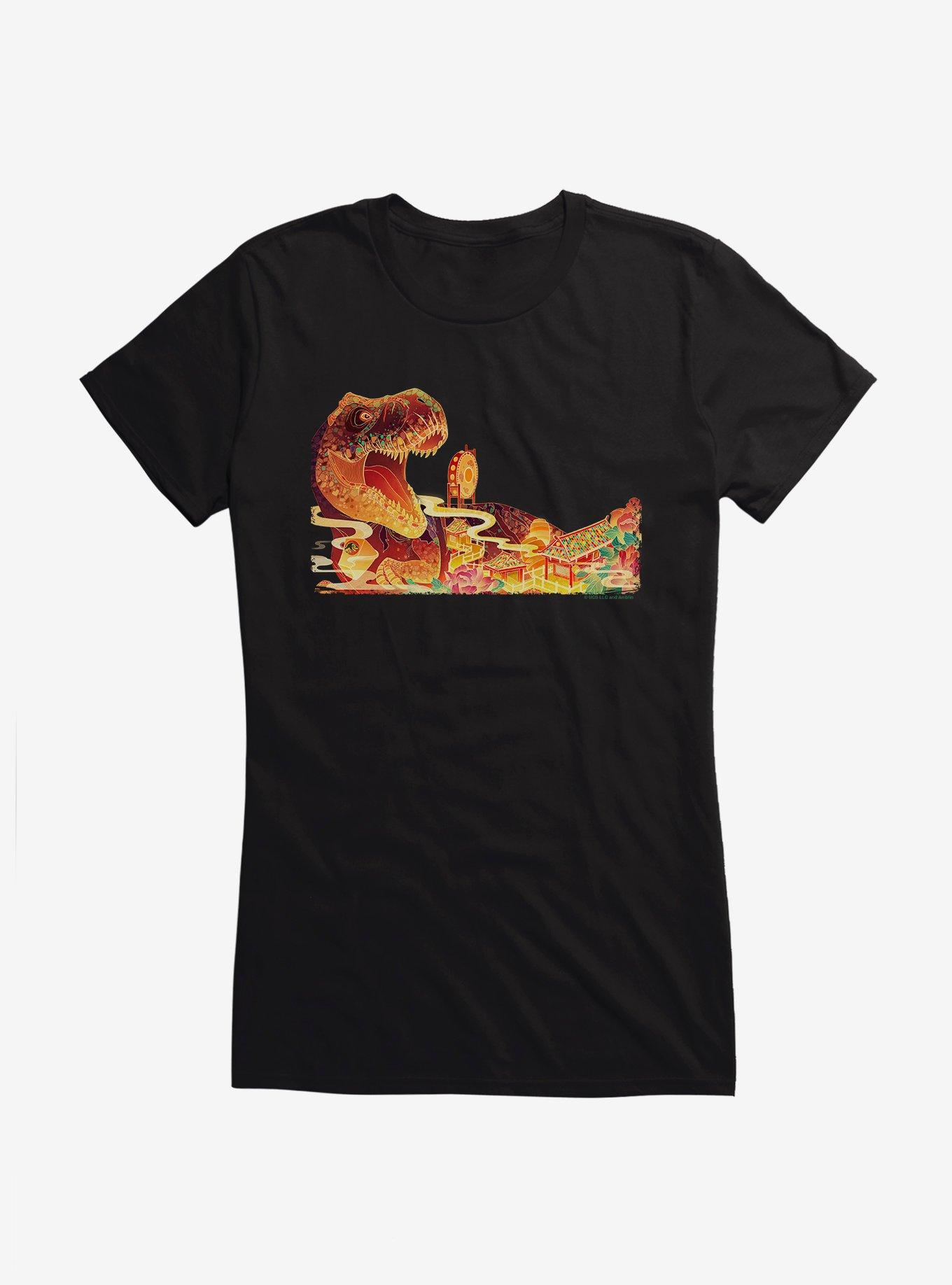 Jurassic World T-Rex Made in China Girl's T-Shirt, BLACK, hi-res