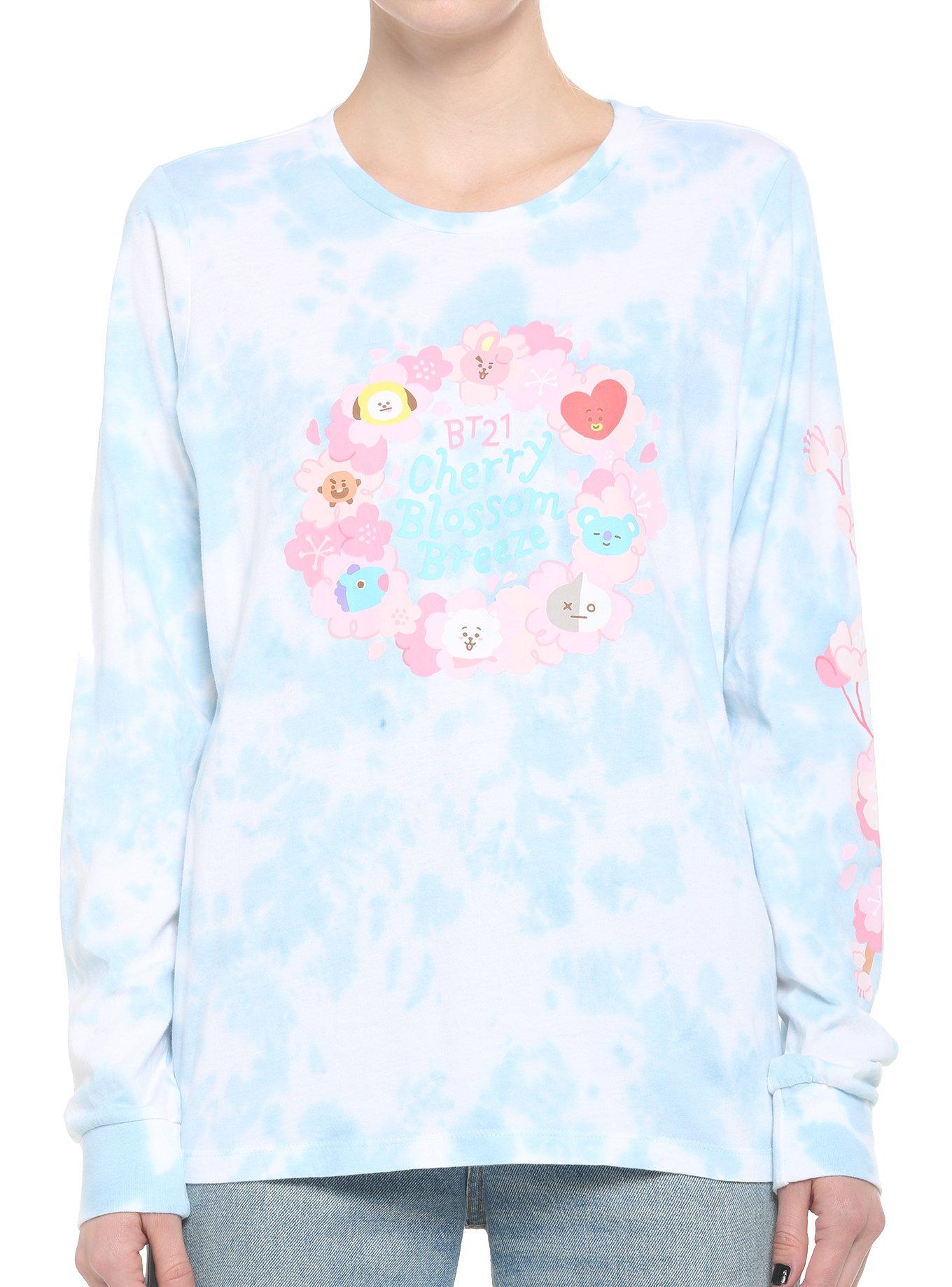 BT21 Cherry Blossom Tie-Dye Girls Long-Sleeve T-Shirt, MULTI, hi-res
