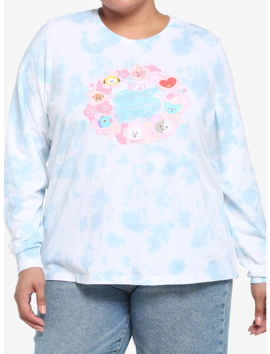 BT21 Cherry Blossom Tie-Dye Girls Long-Sleeve T-Shirt Plus Size, MULTI, hi-res