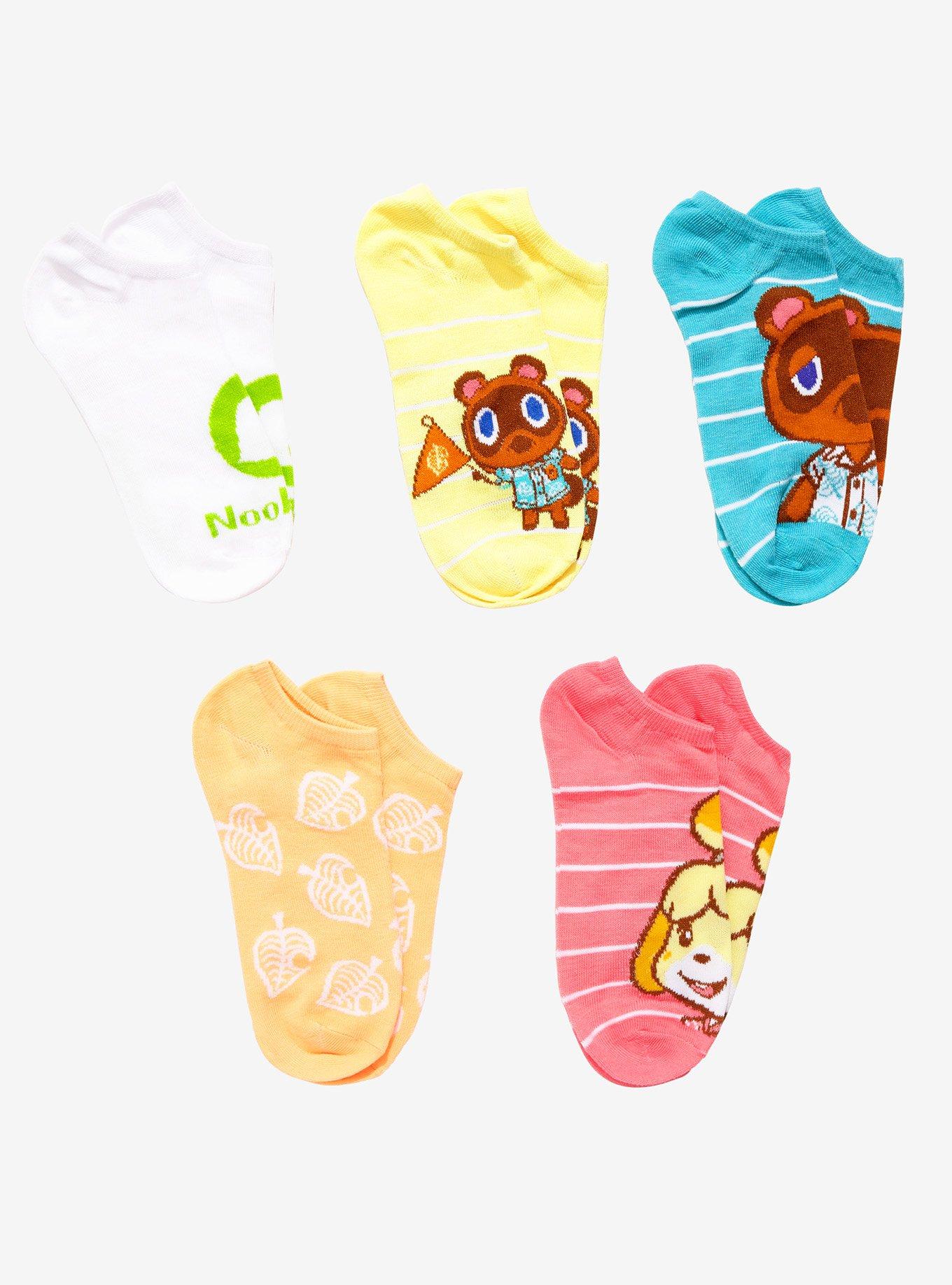 Animal Crossing: New Horizons NPC Nook Inc. No-Show Socks 5 Pair, , hi-res