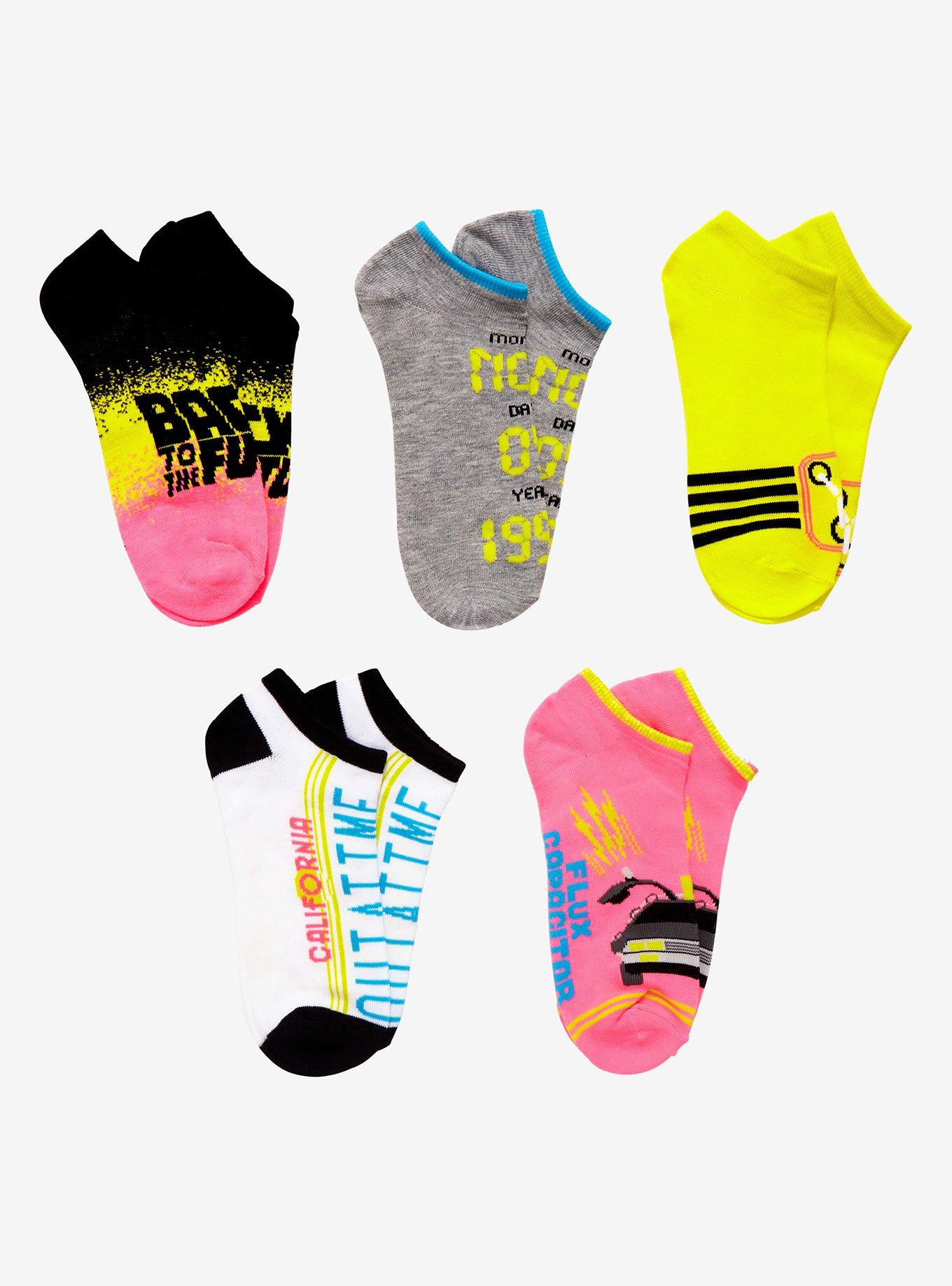 Back To The Future DeLorean No-Show Socks 5 Pair, , hi-res
