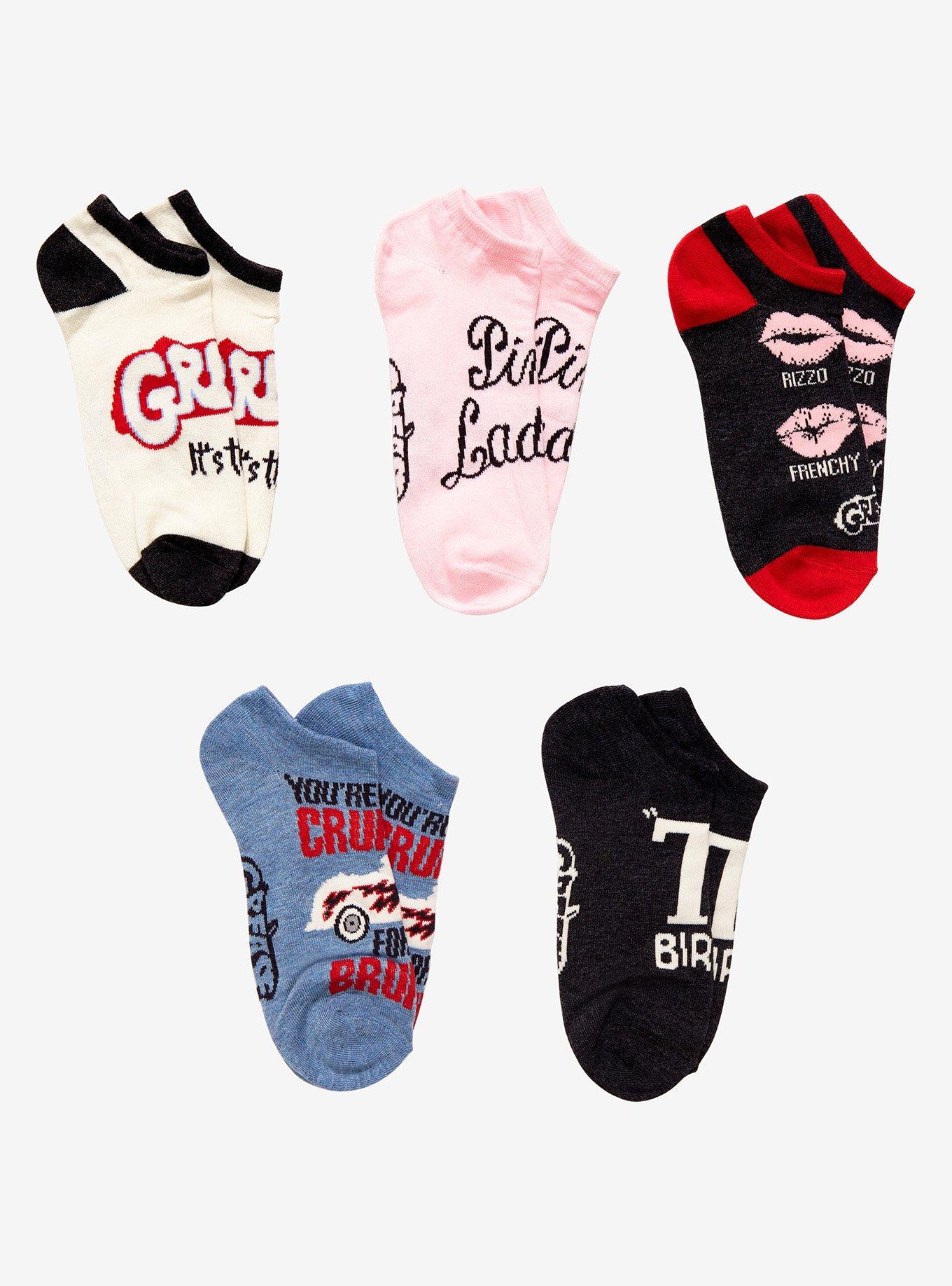Grease Icons No-Show Socks 5 Pair, , hi-res
