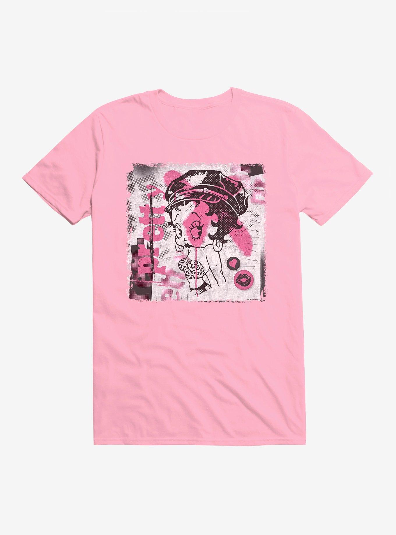Betty Boop Graffiti Femme Punk T-Shirt, CHARITY PINK, hi-res
