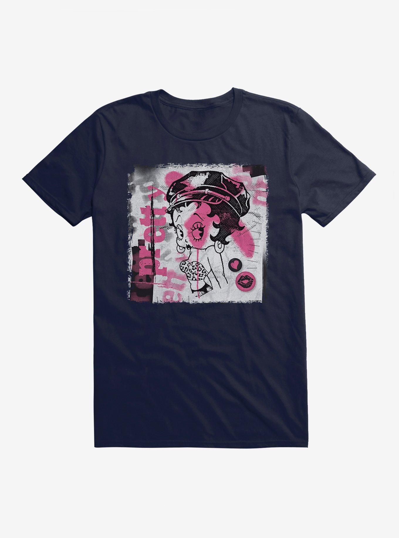 Betty Boop Graffiti Femme Punk T-Shirt, , hi-res