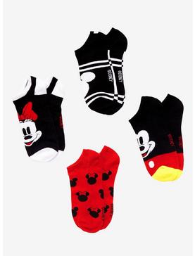 Disney Mickey Mouse Classic Colors No-Show Socks 4 Pair, , hi-res