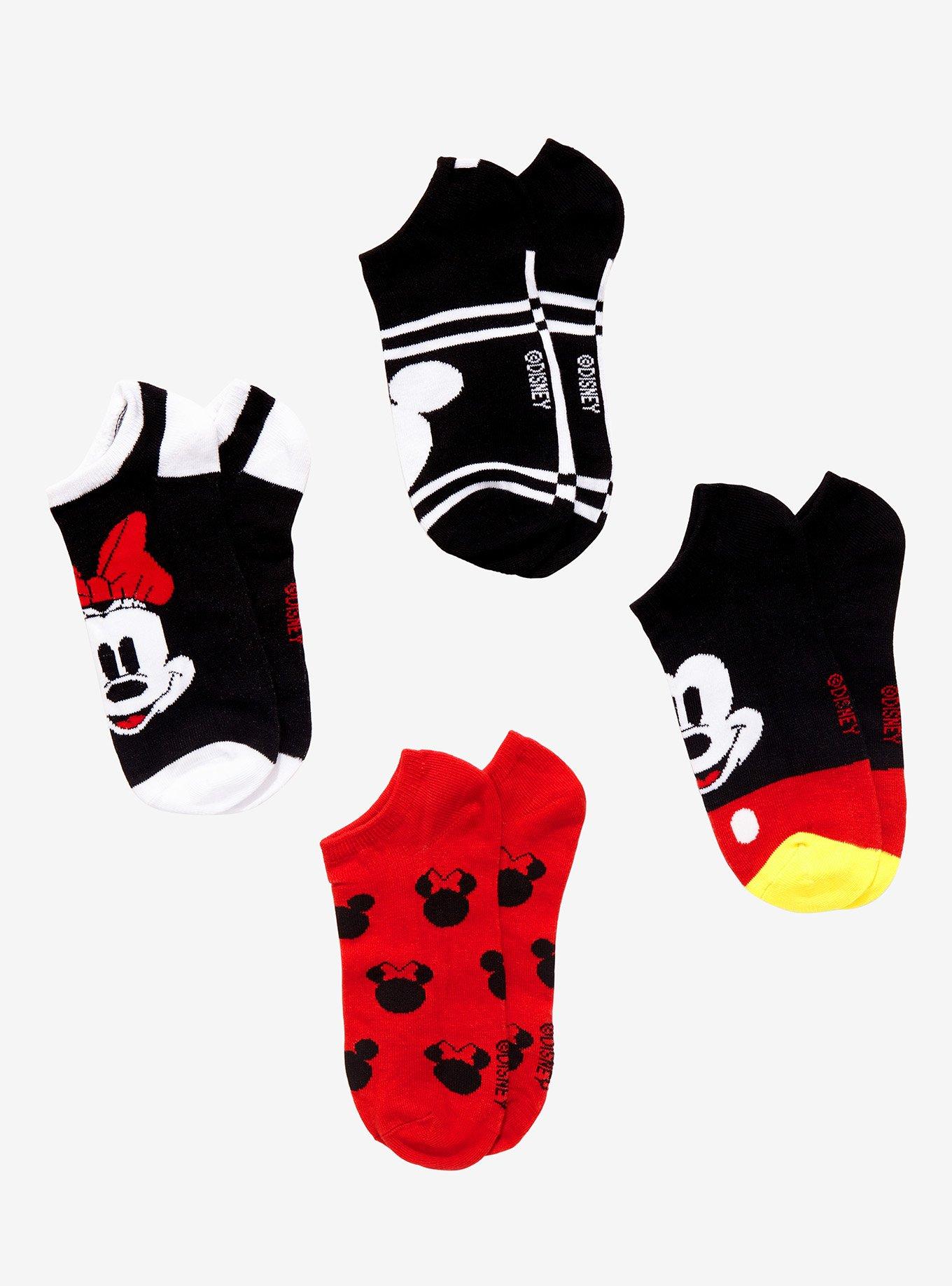 Disney Mickey Mouse Classic Colors No-Show Socks 4 Pair, , hi-res