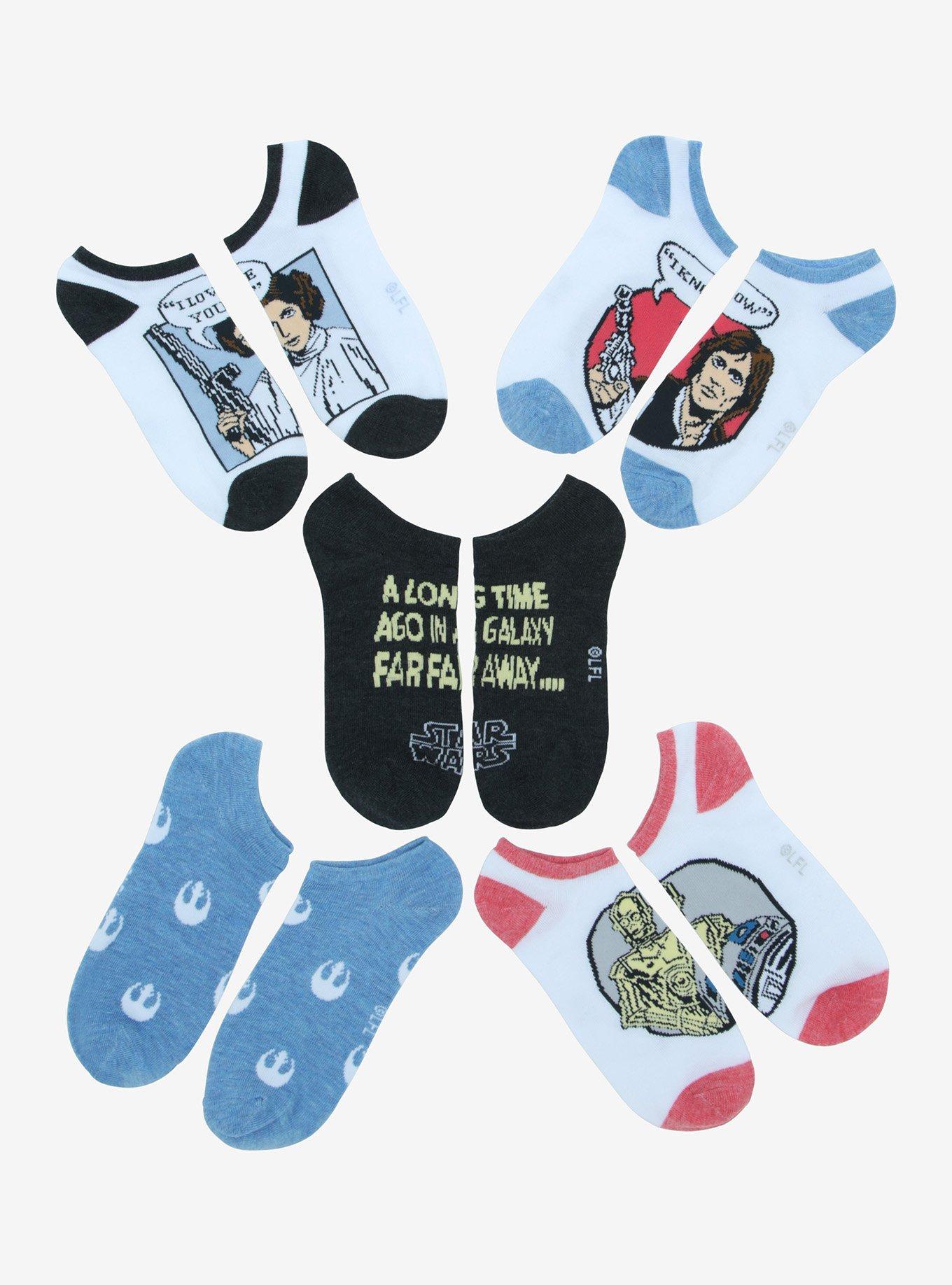 Star Wars Princess Leia Comic No-Show Socks 5 Pair, , hi-res