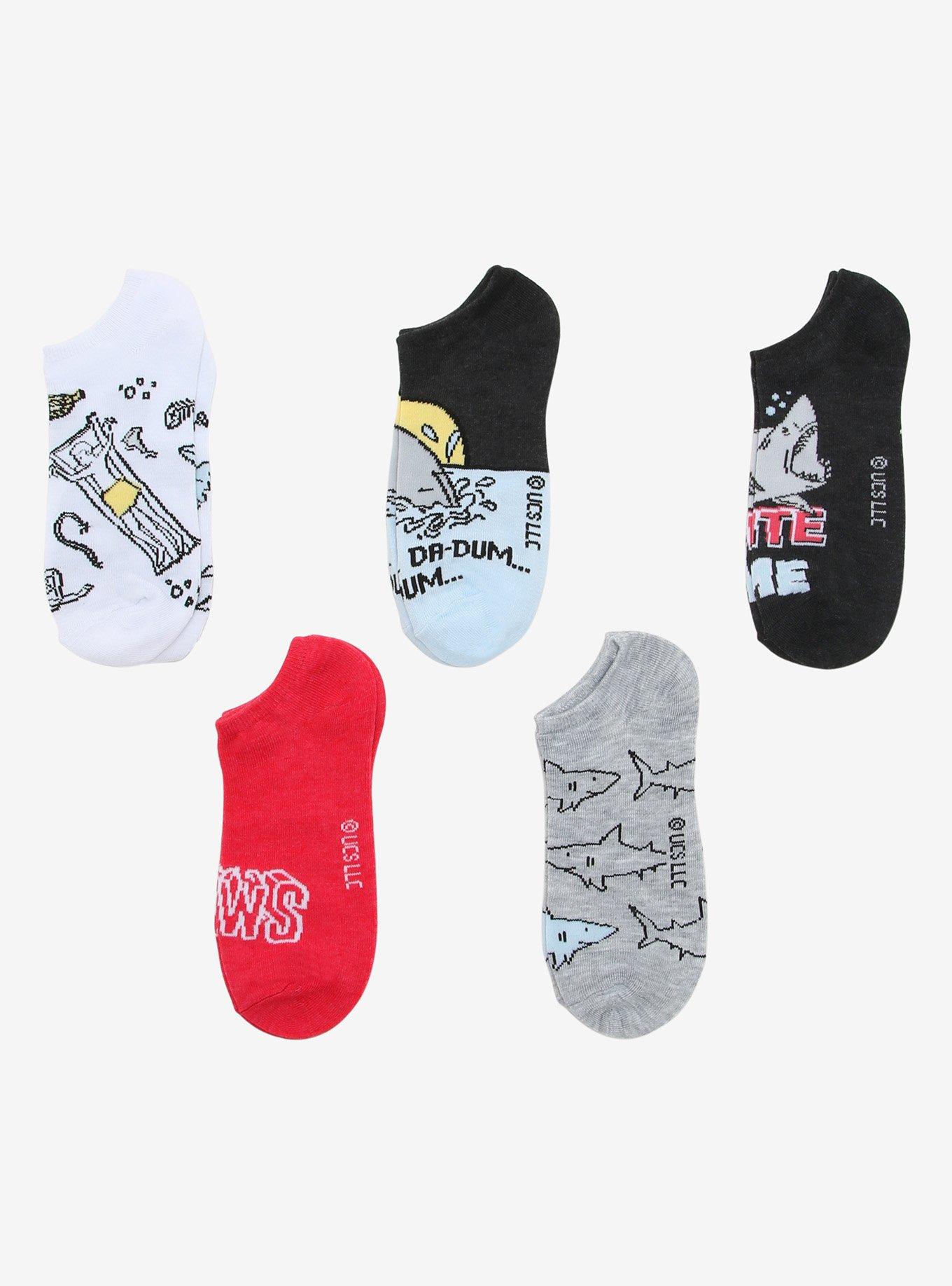 Jaws No-Show Socks 5 Pair, , hi-res