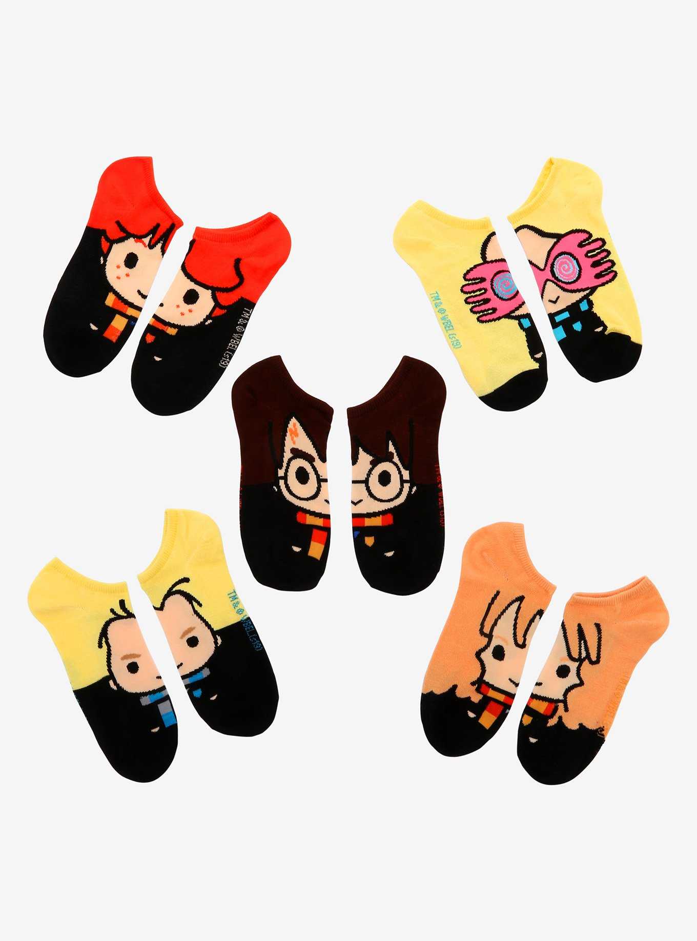 Harry Potter Chibi Character No-Show Socks 5 Pair, , hi-res