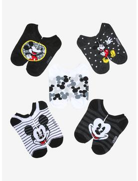Disney Mickey Mouse Face No-Show Socks 5 Pair, , hi-res